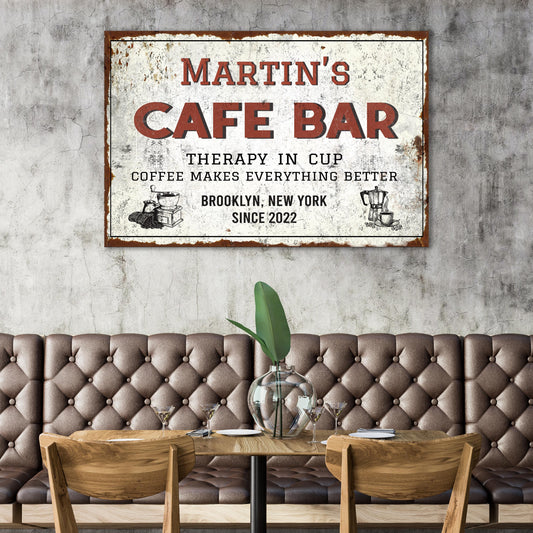 Cafe Bar Sign - Image by Tailored Canvases