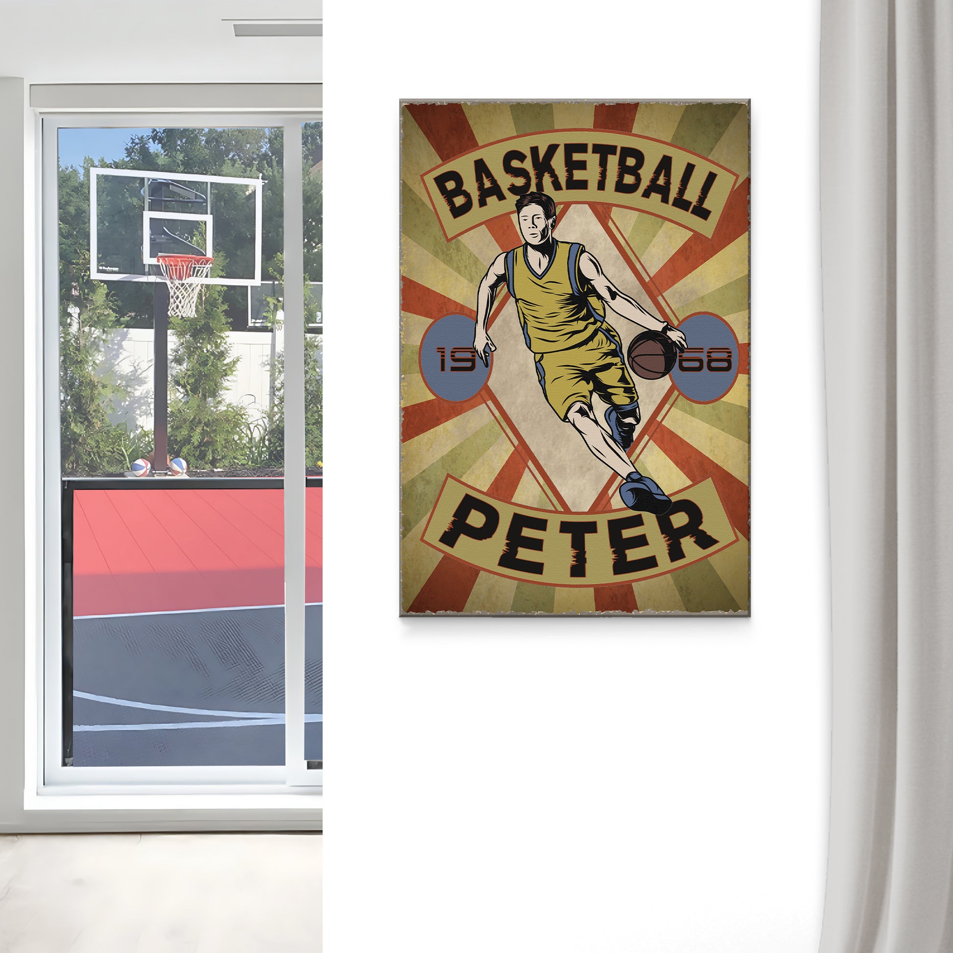 Basketball Male Sign | Customizable Canvas  - Image by Tailored Canvases