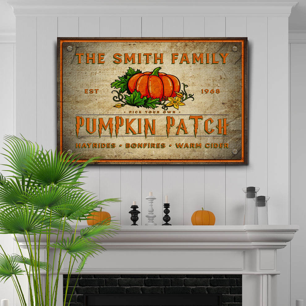 Family Pumpkin Patch Sign IV by Tailored Canvases