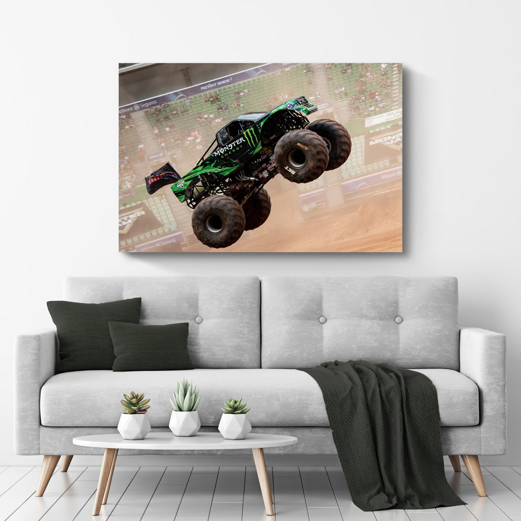 Monster Truck Black Vector Canvas Wall Art by Tailored Canvases 