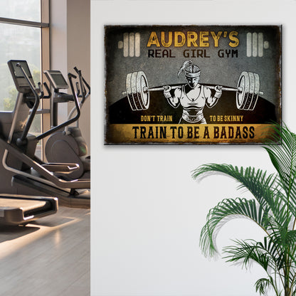 Real Girl Gym Sign Style 2 - Image by Tailored Canvases