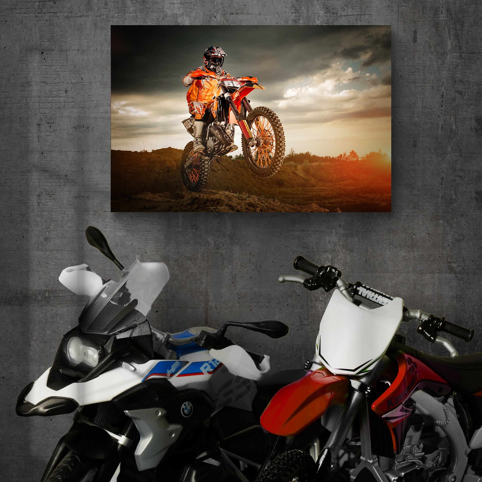 Motocross Rider Stunt Canvas Wall Art  - Image by Tailored Canvases