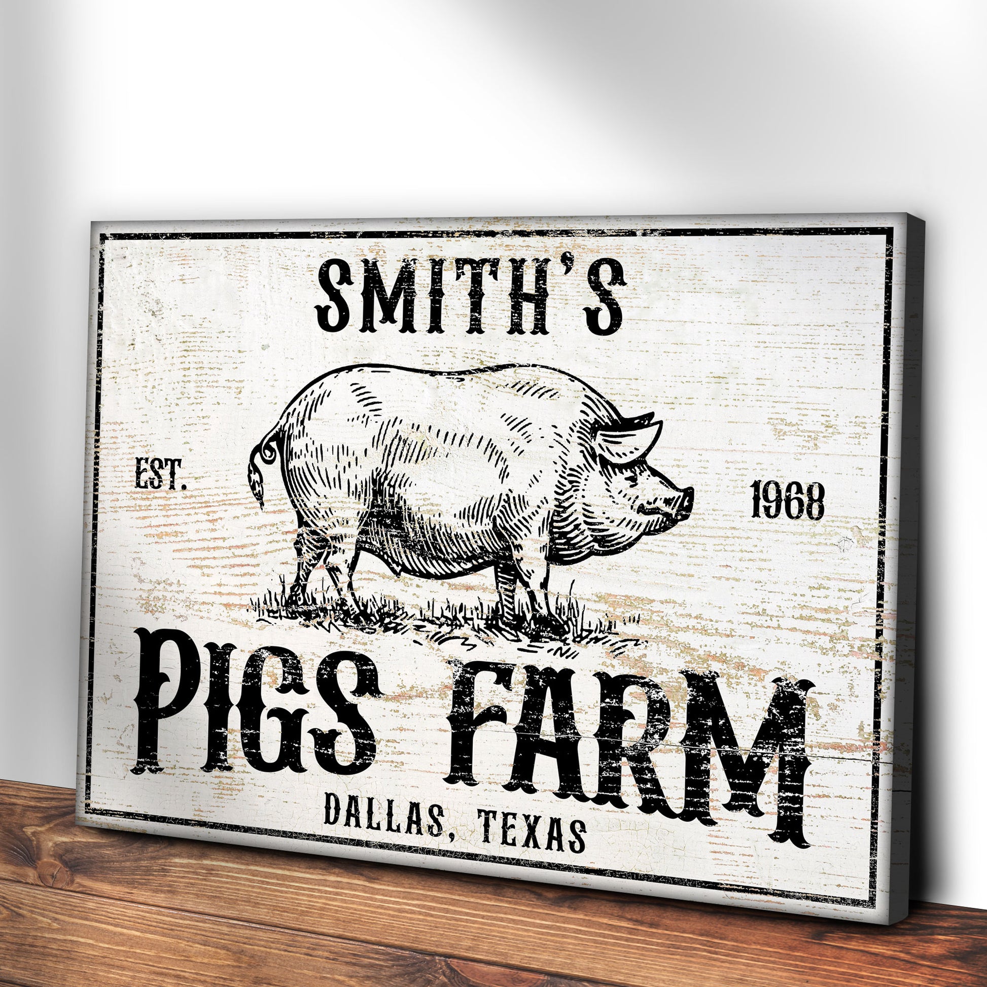 Pig Farm Sign IV Style 2 - Image by Tailored Canvases