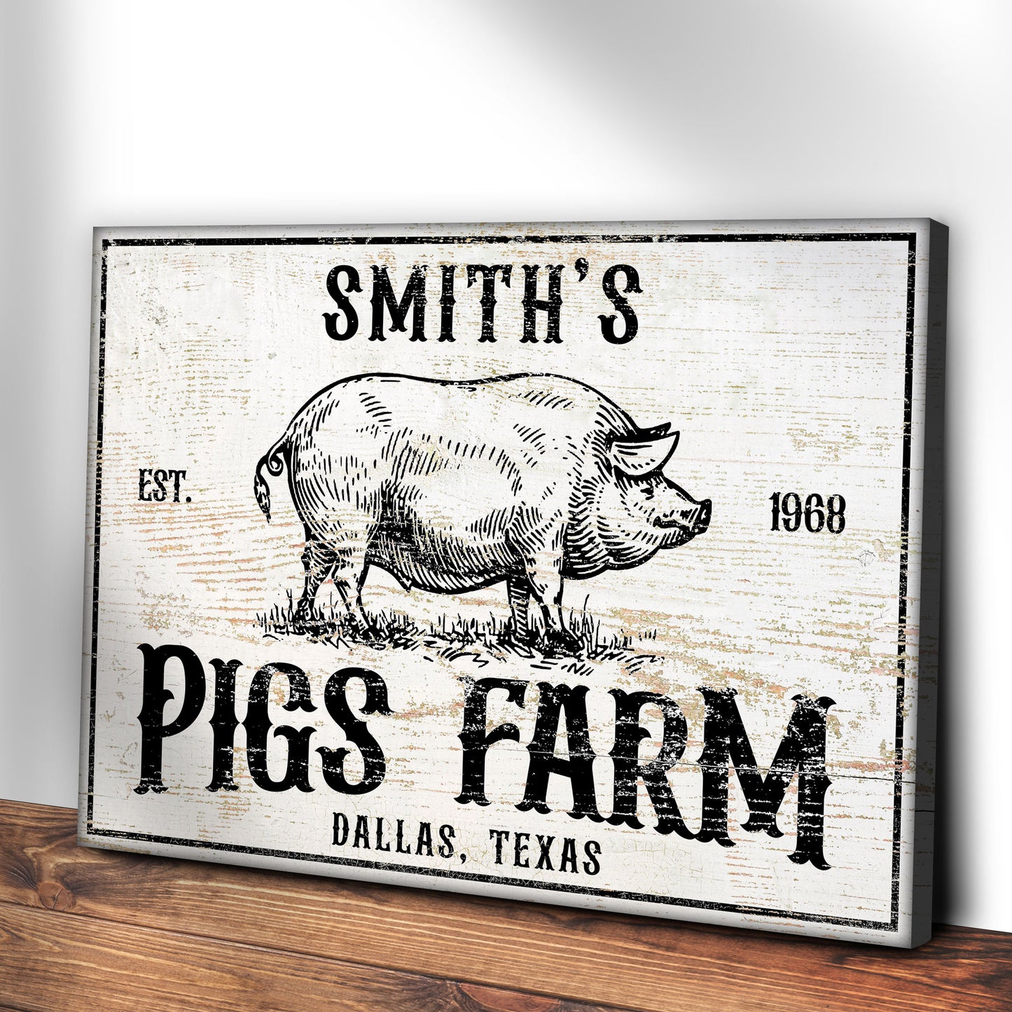 Pig Farm Sign IV Style 2 - Image by Tailored Canvases