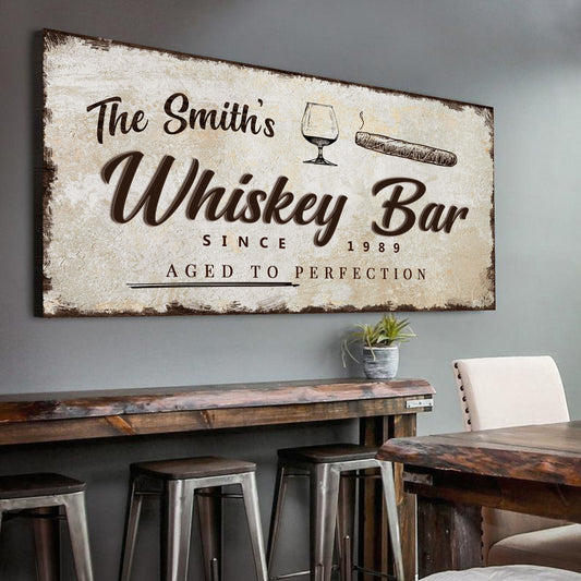 Whiskey Bar Sign Style 3 - Image by Tailored Canvases