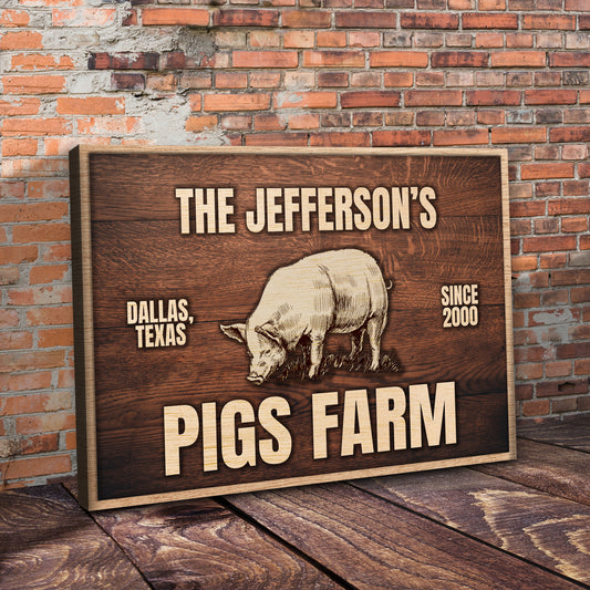 Pig Farm Sign V Style 2 - Image by Tailored Canvases