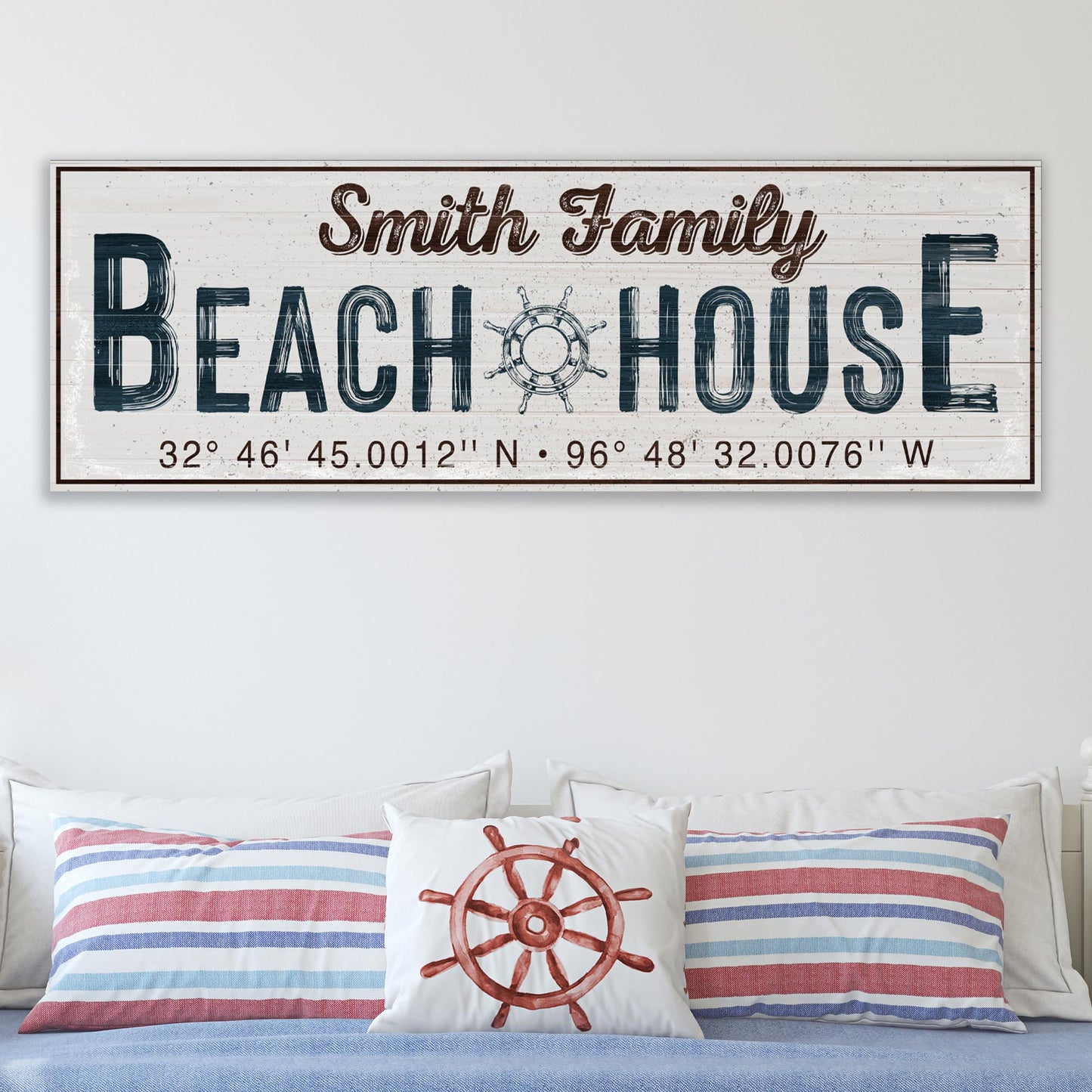 Family Beach House Sign V Style 1 - Image by Tailored Canvases