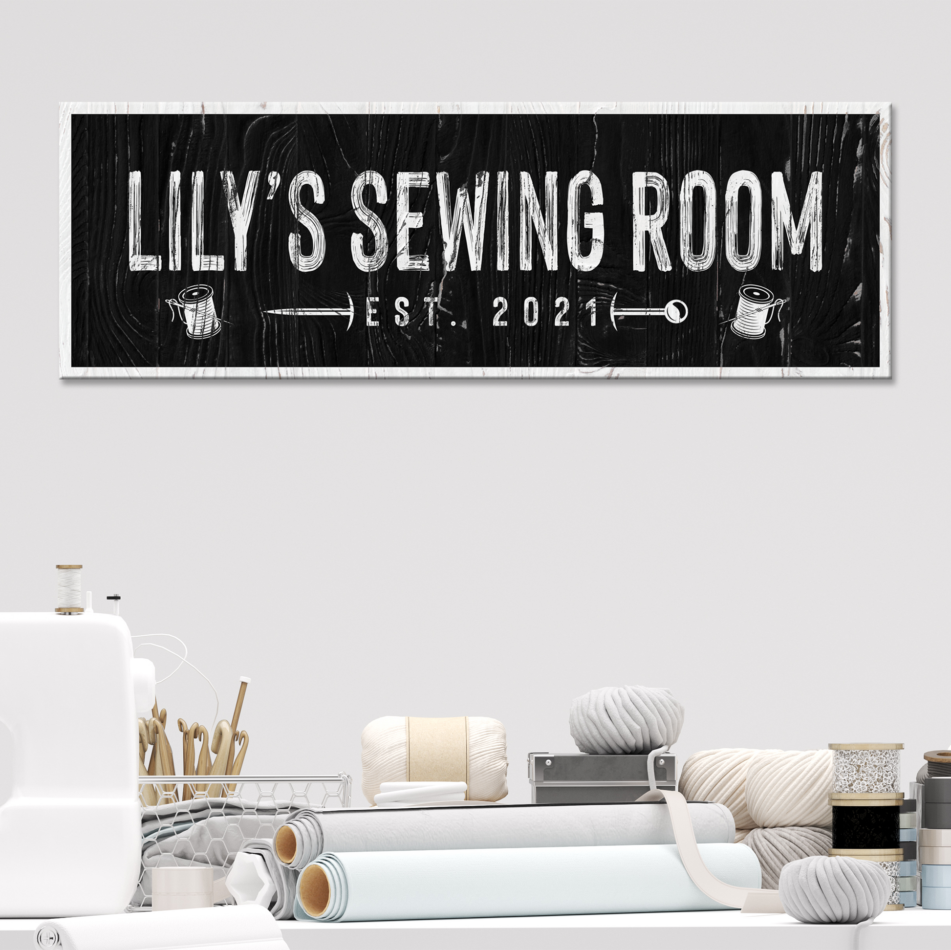 Sewing Room Sign II Style 2 - Image by Tailored Canvases