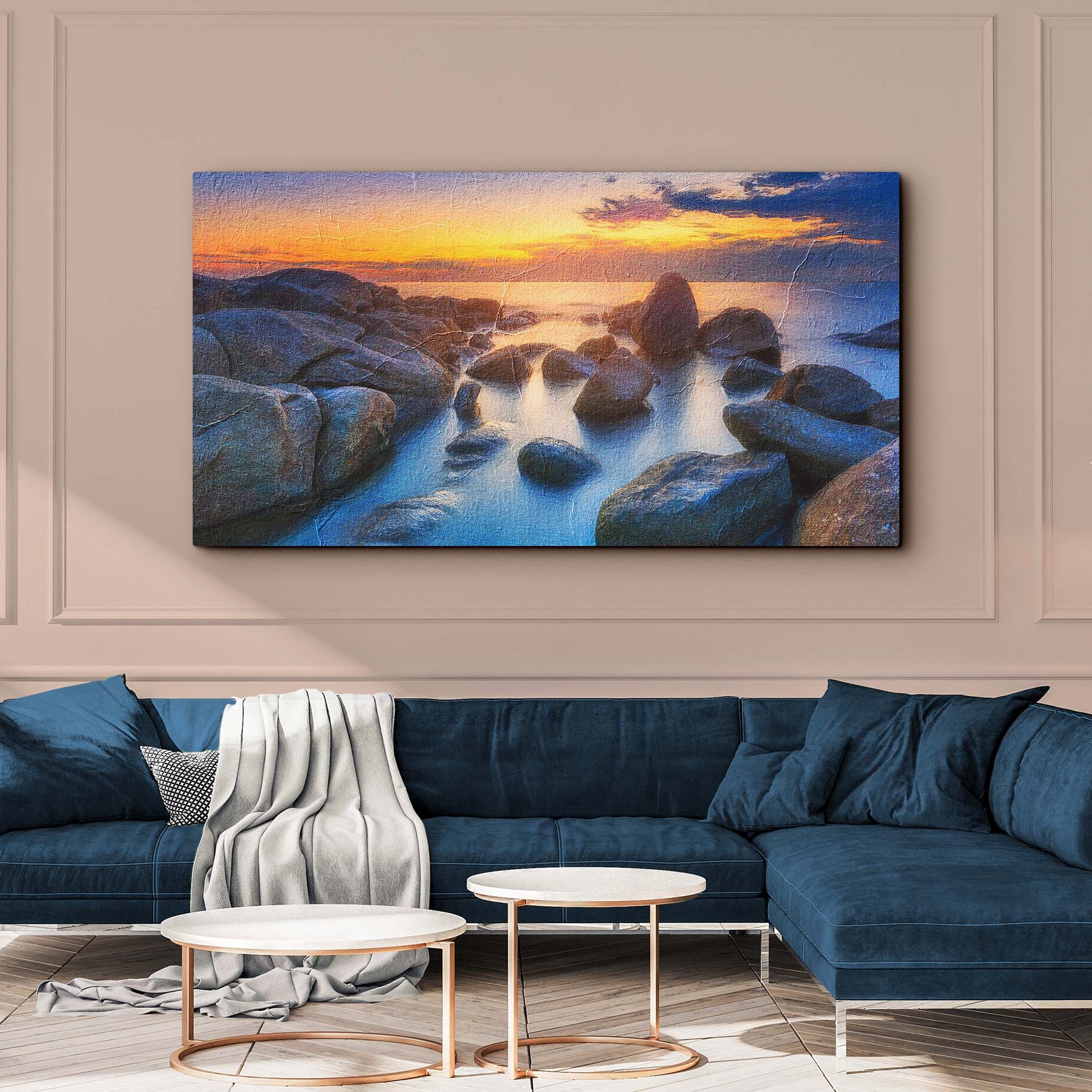 Seascape At Sunrise Canvas Wall Art Style 2 - Image by Tailored Canvases