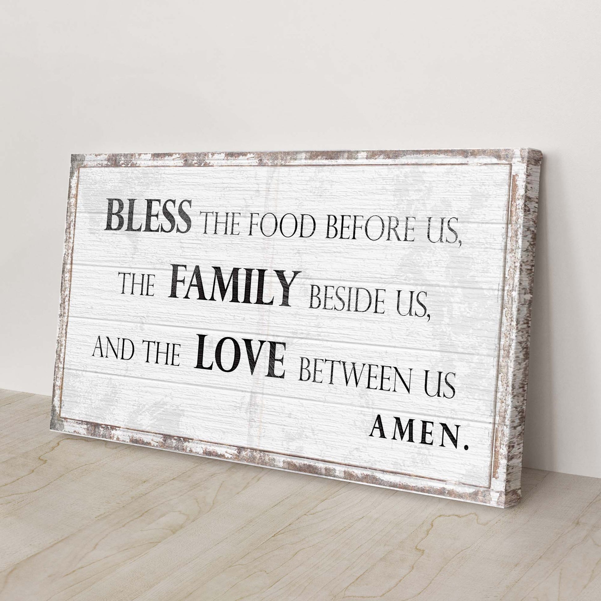 Bless The Food, Family, And Love Sign III Style 2 - Image by Tailored Canvases