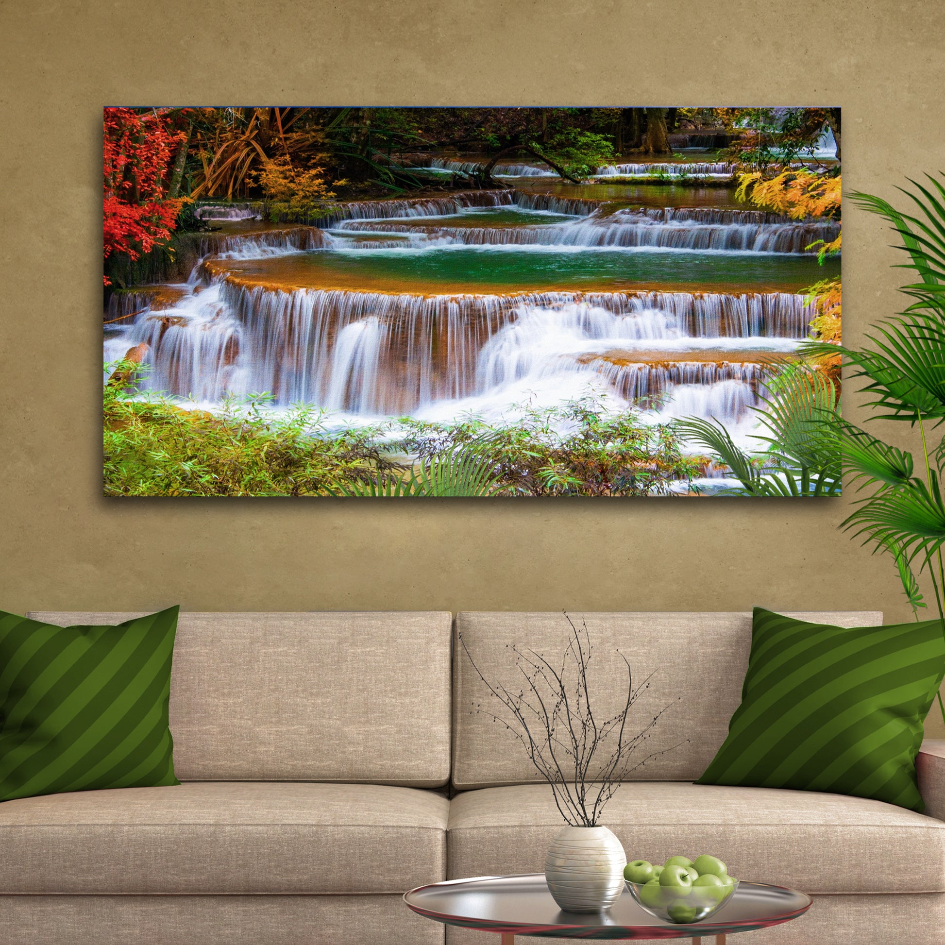 Tropical Waterfalls Canvas Wall Art Style 2 - Image by Tailored Canvases