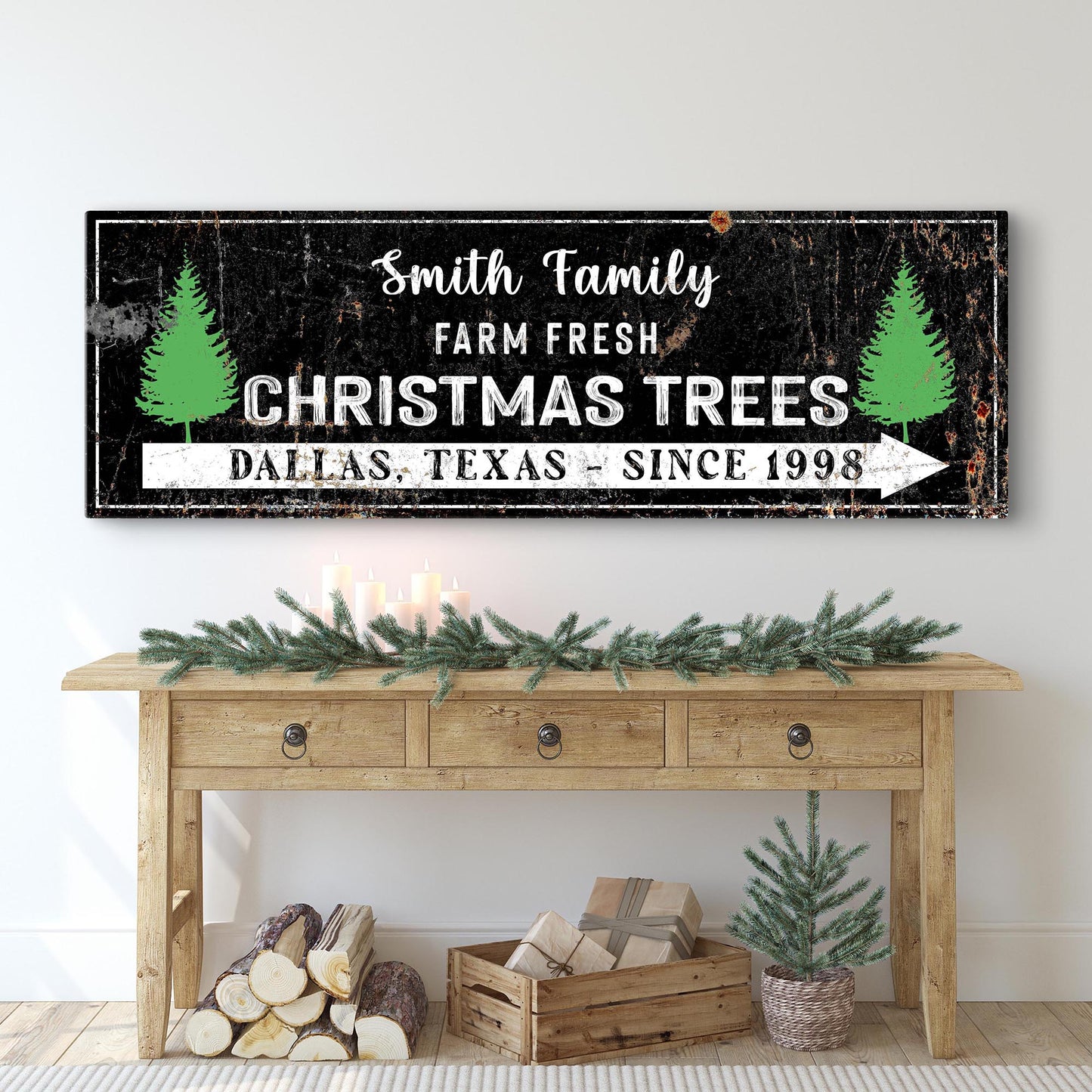 Family Christmas Trees Sign Style 2 - Image by Tailored Canvases