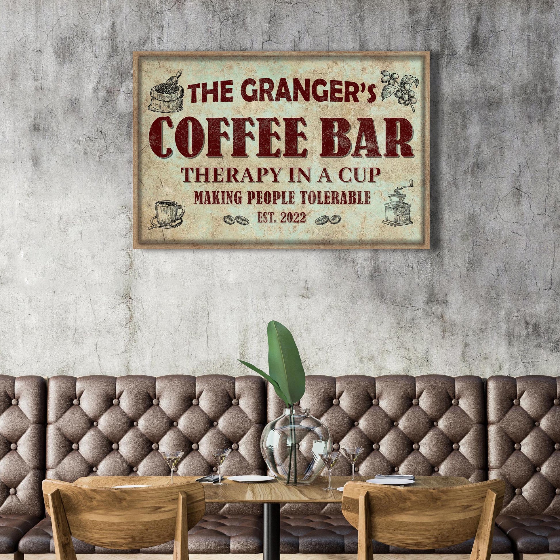 Coffee Bar Therapy In A Cup Sign Style 2 - Image by Tailored Canvases