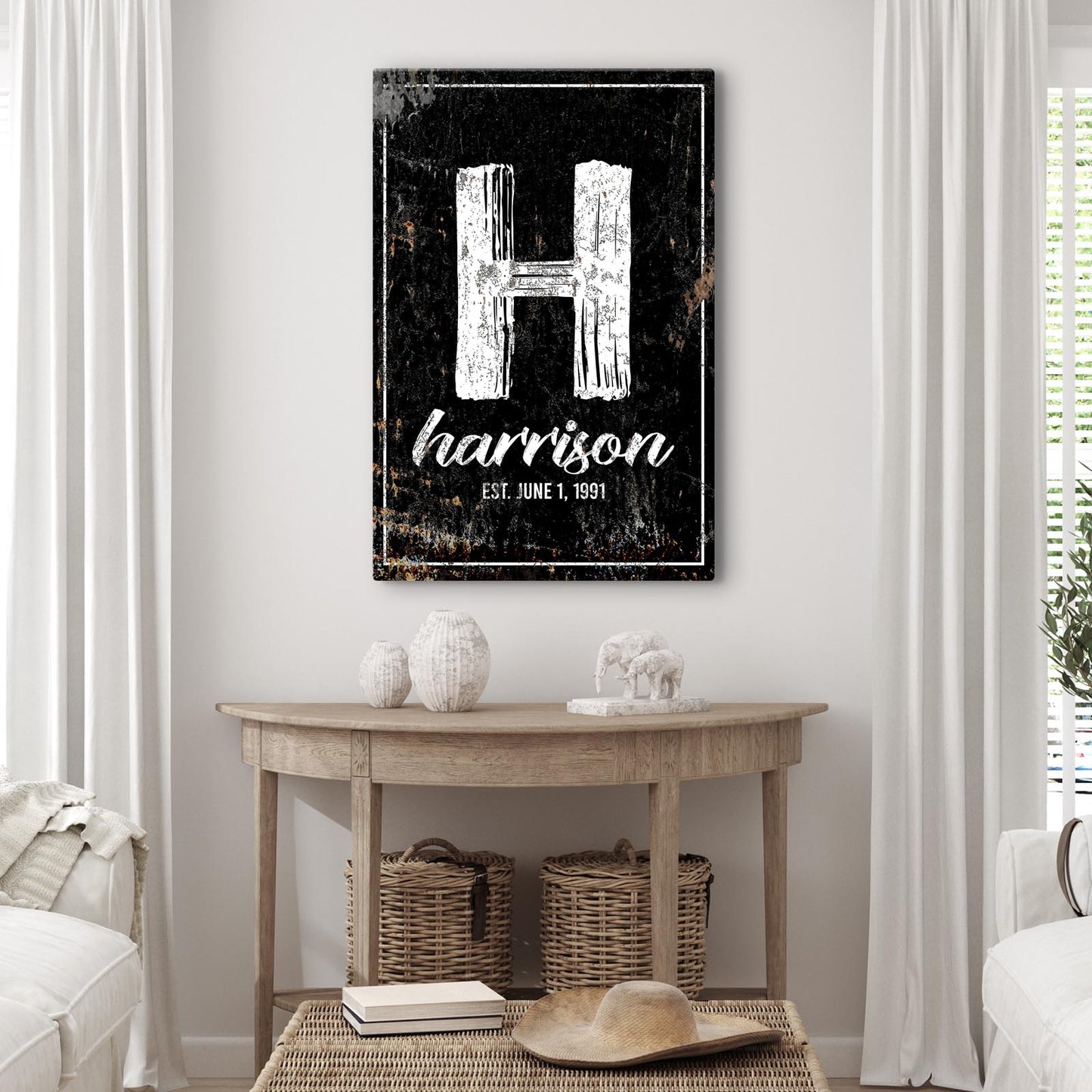 Family Name Portrait Sign Style 2 - Image by Tailored Canvases