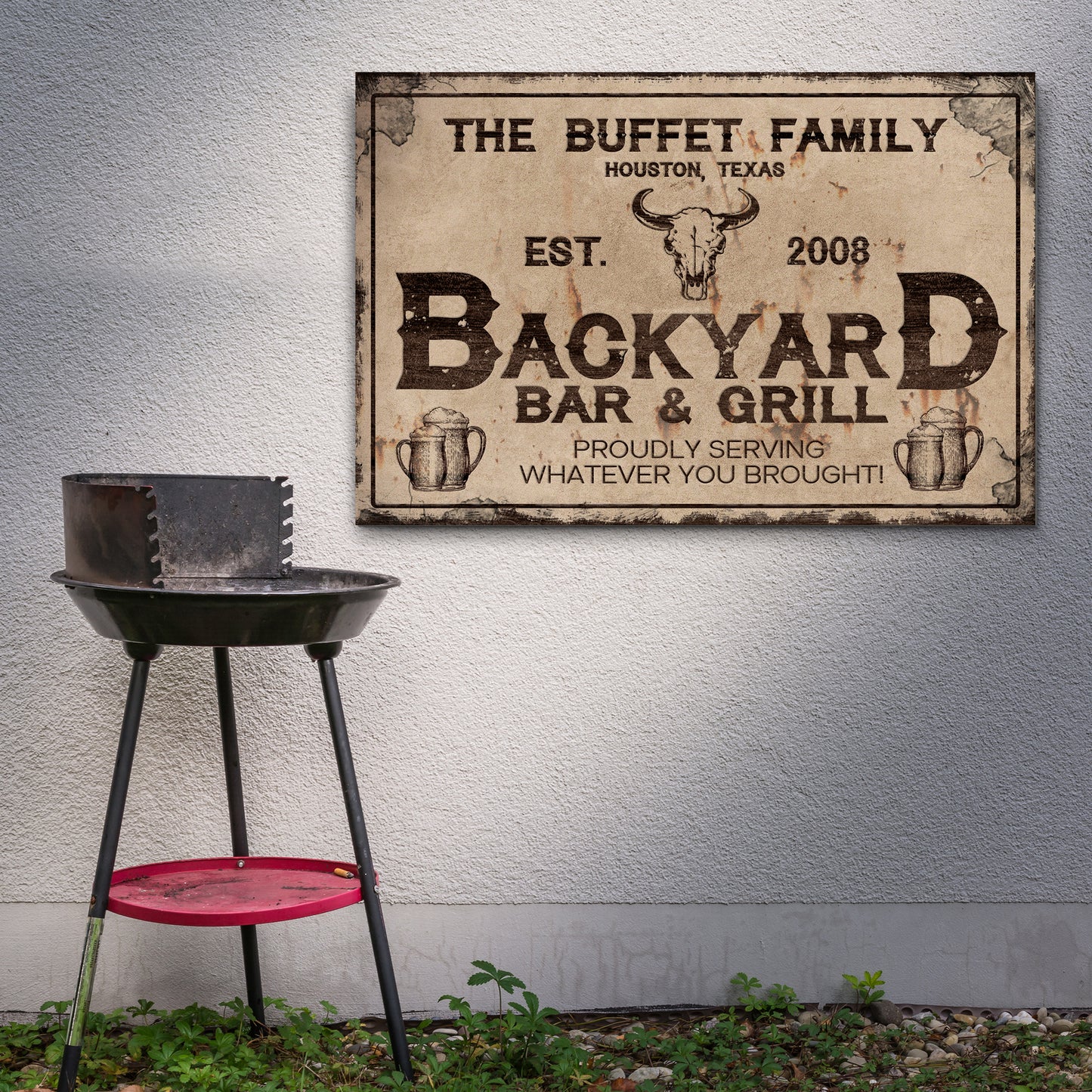 Backyard Bar & Grill Sign VIII Style 2 - Image by Tailored Canvases