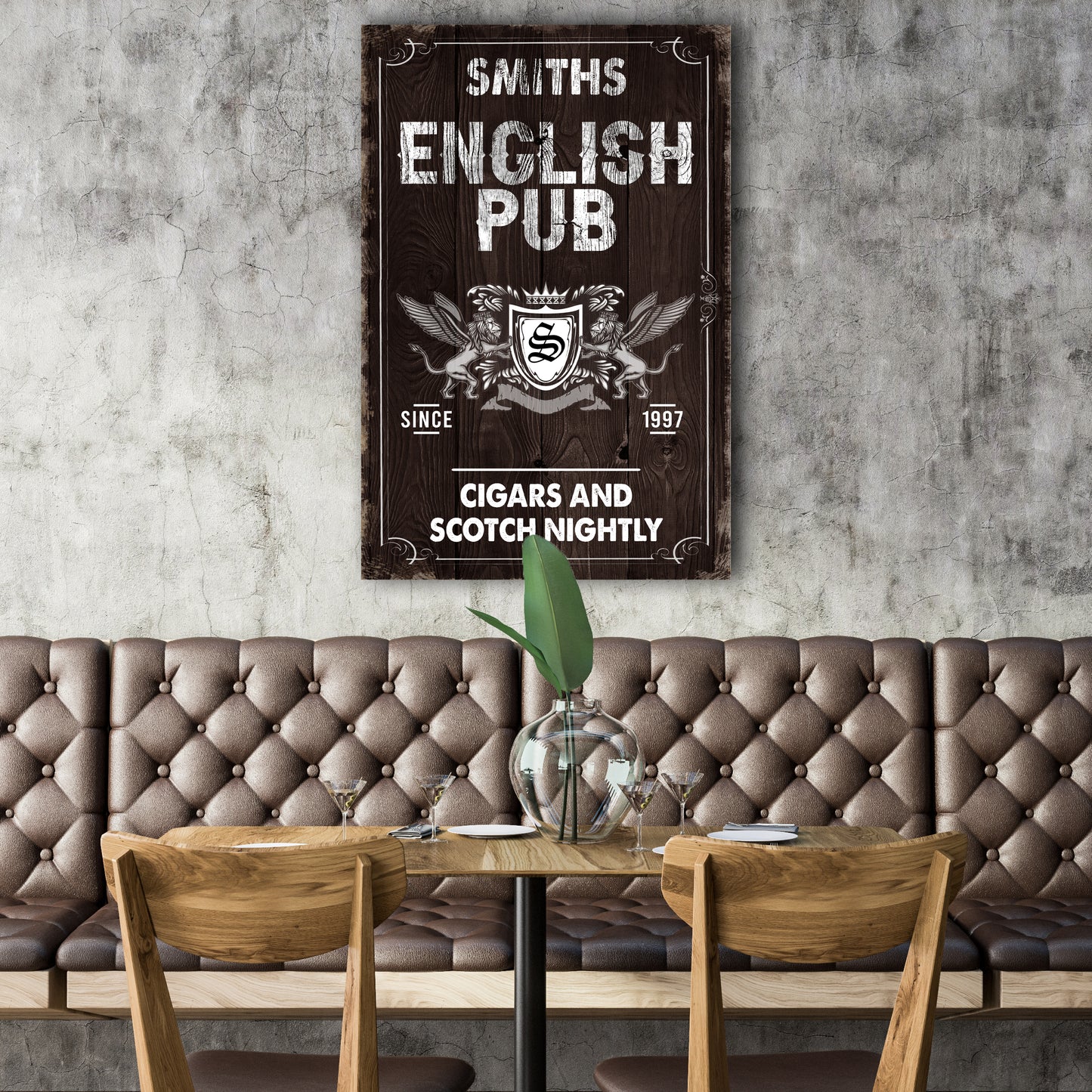 Cigars And Scotch Nightly English Pub Sign II Style 2 - Image by Tailored Canvases