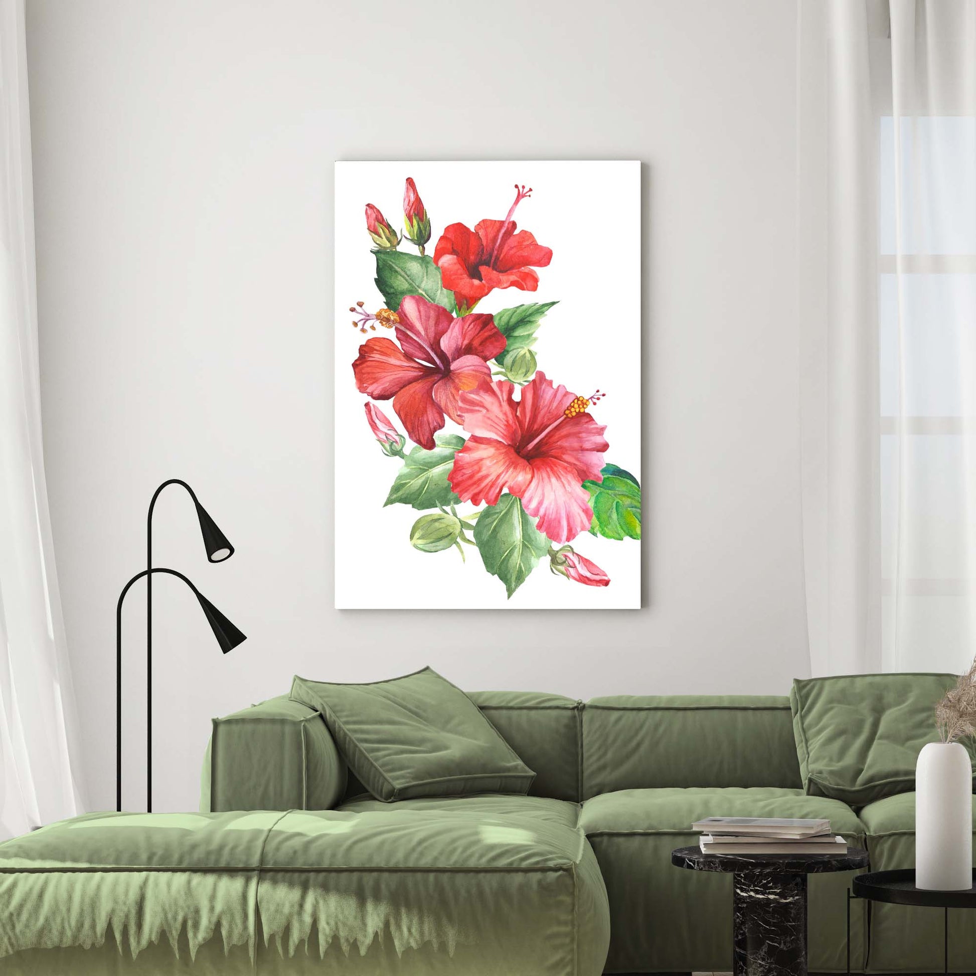 Flowers Exotic Hibiscus Canvas Wall Art  - Image by Tailored Canvases