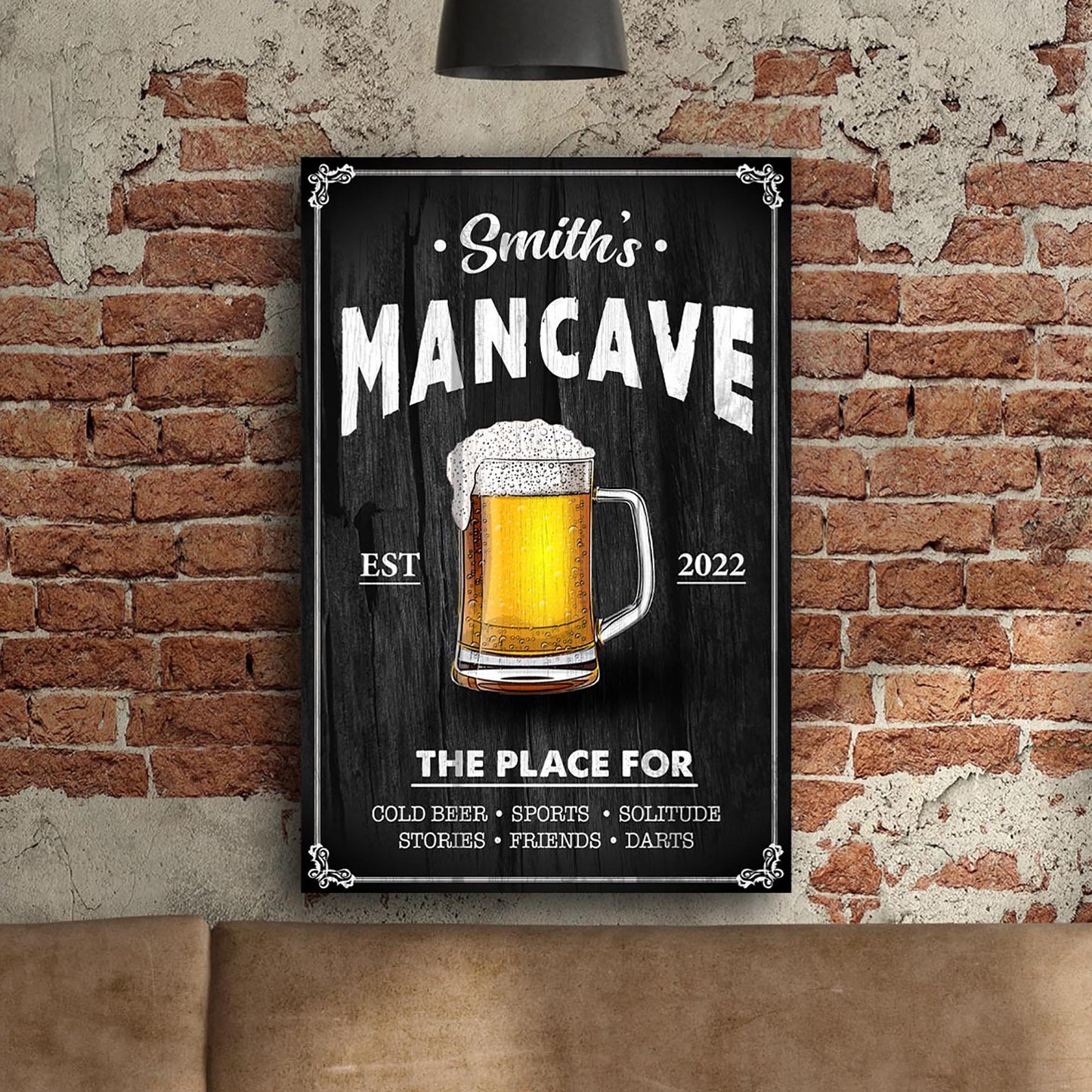 The Place For Man Cave Sign Style 2 - Image by Tailored Canvases
