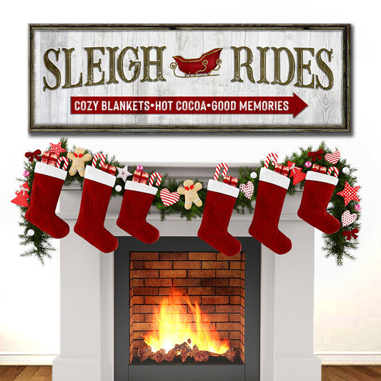 Sleigh Rides Sign Style 2 - Image by Tailored Canvases