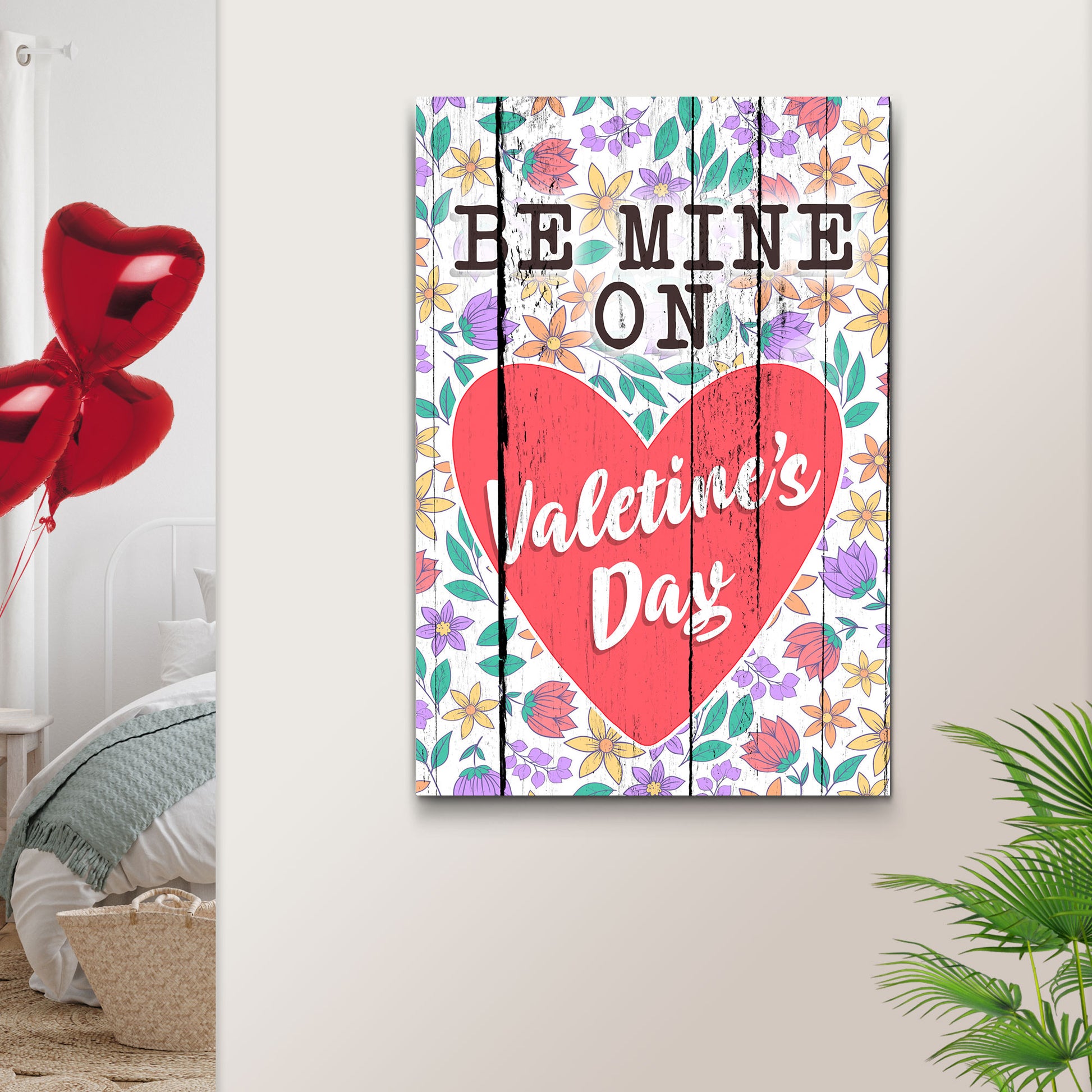 Be Mine On Valentine's Day Sign Style 1 - Image by Tailored Canvases