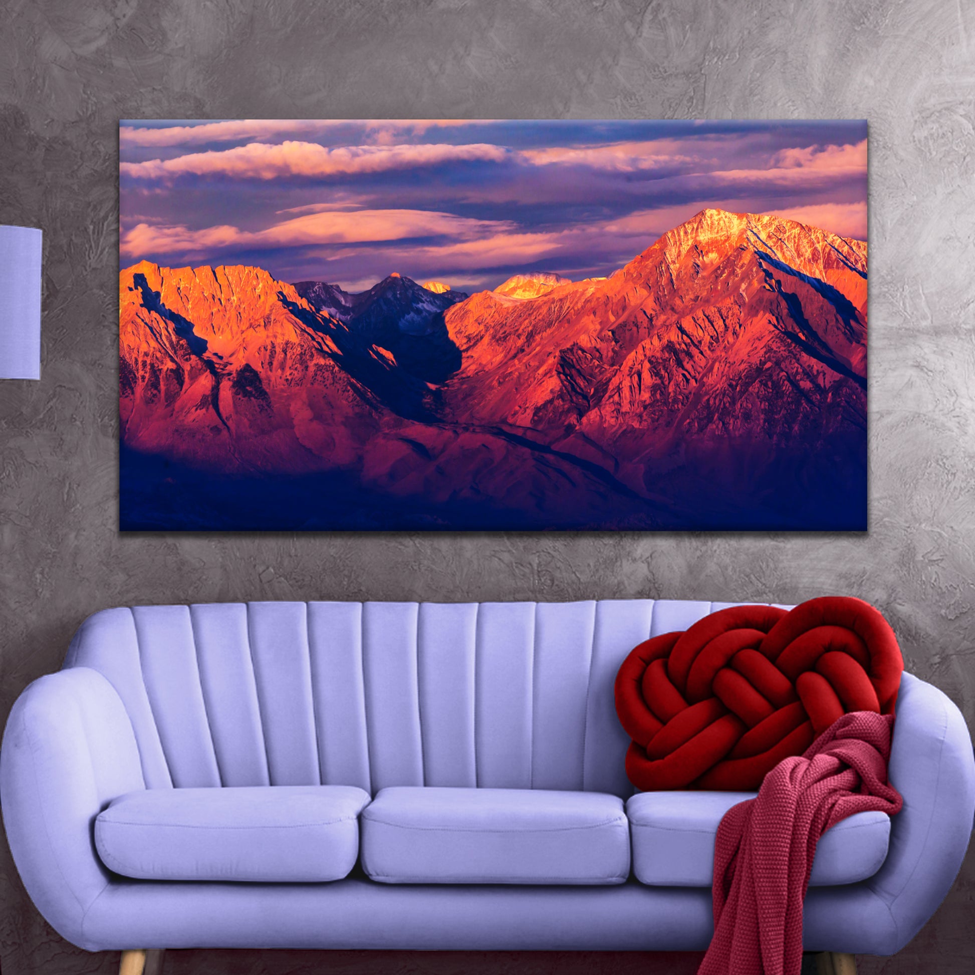 Sunset Mountain Range Canvas Wall Art Style 1 - Image by Tailored Canvases