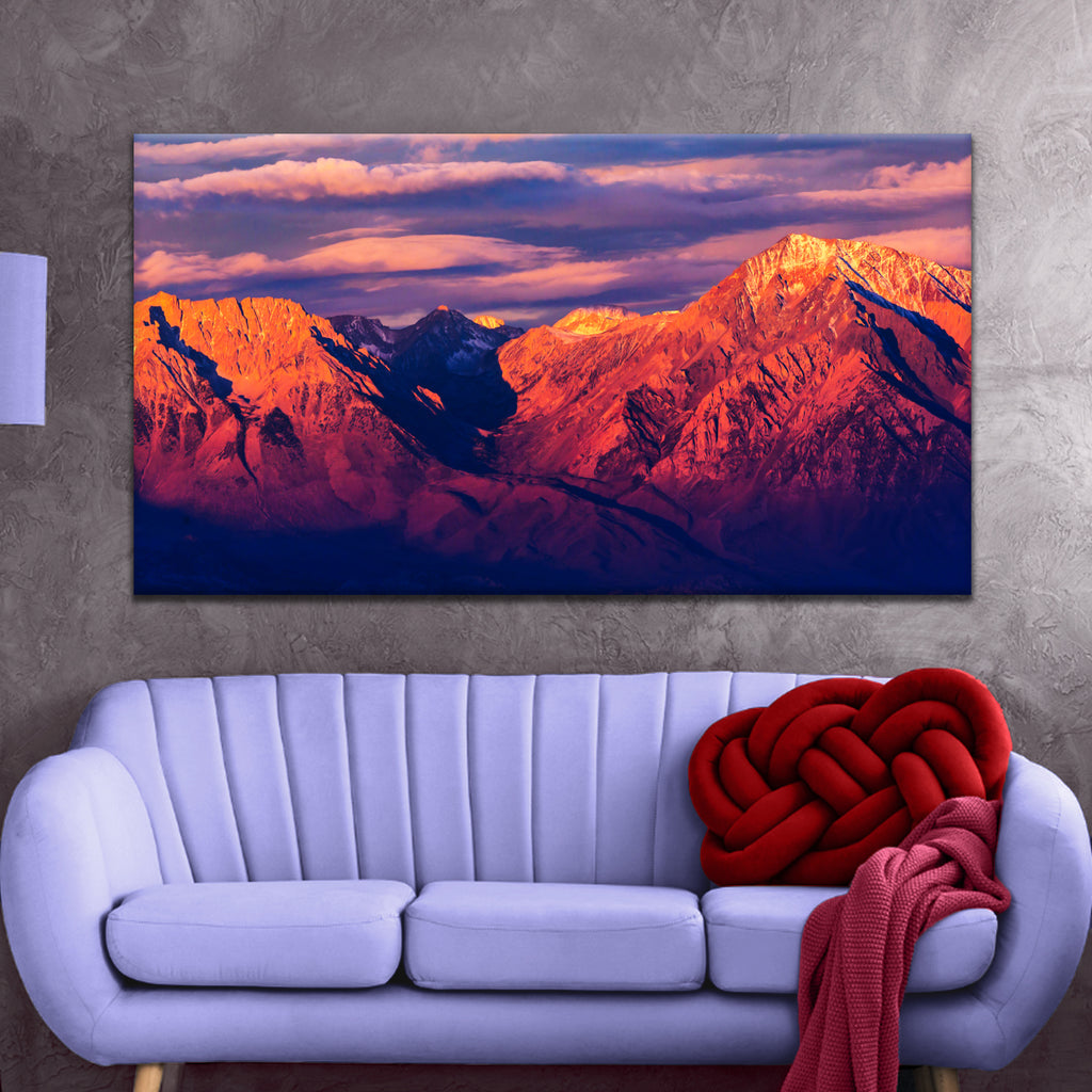 Sunset Mountain Range Canvas Wall Art by Tailored Canvases