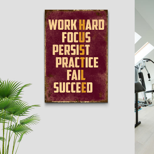 HUSTLE Motivational Portrait Sign Style 2 - Image by Tailored Canvases