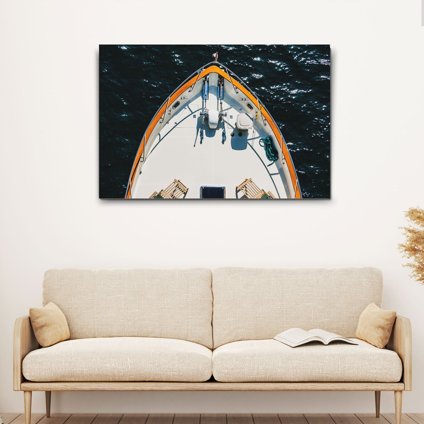 Boat Yacht View Aboard Canvas Wall Art - Image by Tailored Canvases