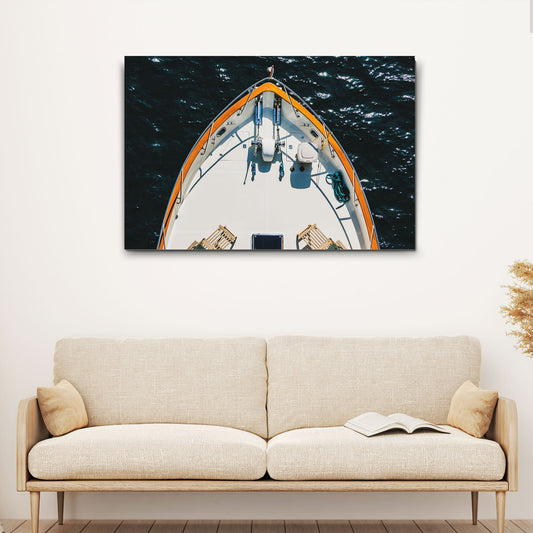 Boat Yacht View Aboard Canvas Wall Art Style 1 - Image by Tailored Canvases