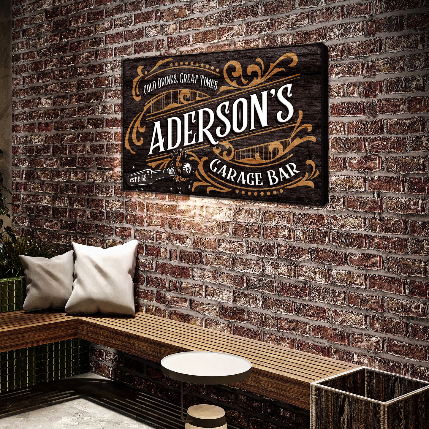 Garage Bar Sign VI   Style 2 - Image by Tailored Canvases