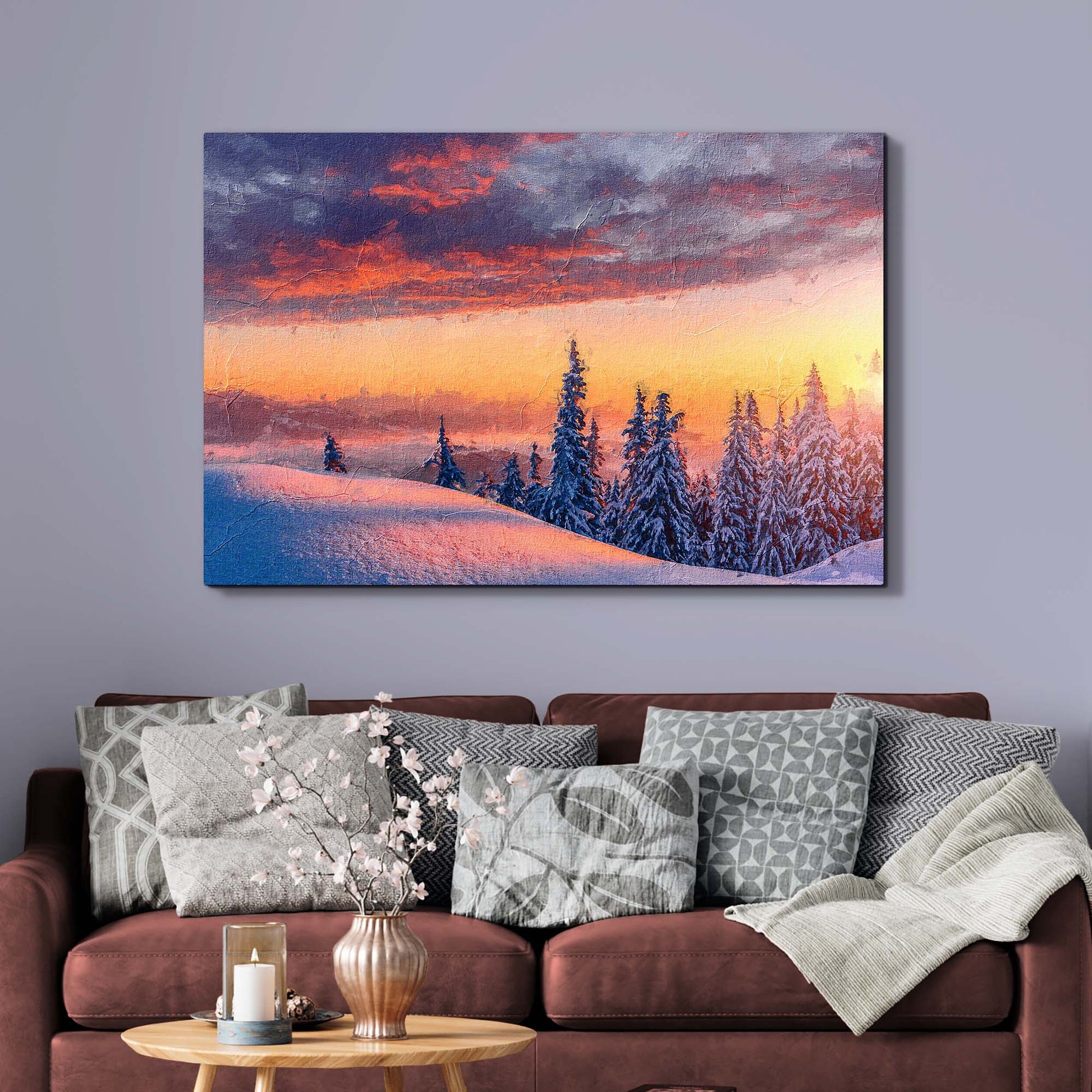 Arctic Mountain At Sunset Canvas Wall Art Style 2 - Image by Tailored Canvases