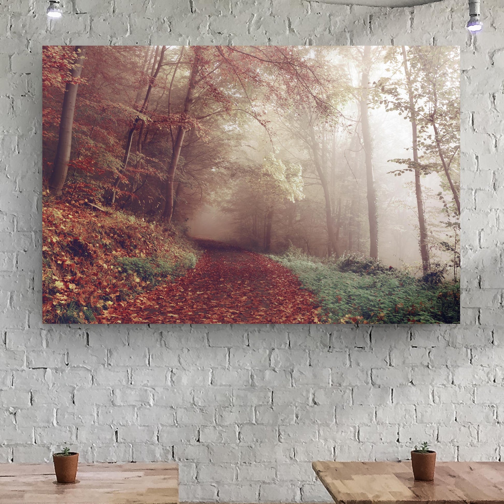 Misty Forest Pathway Canvas Wall Art Style 2 - Image by Tailored Canvases
