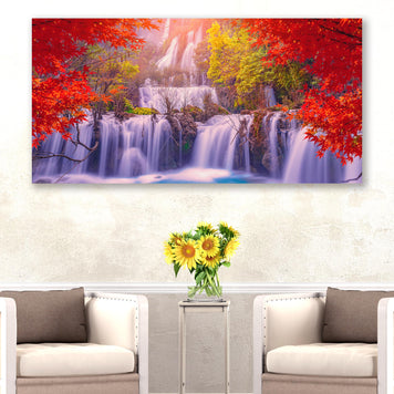 Autumn Waterfalls Canvas Wall Art