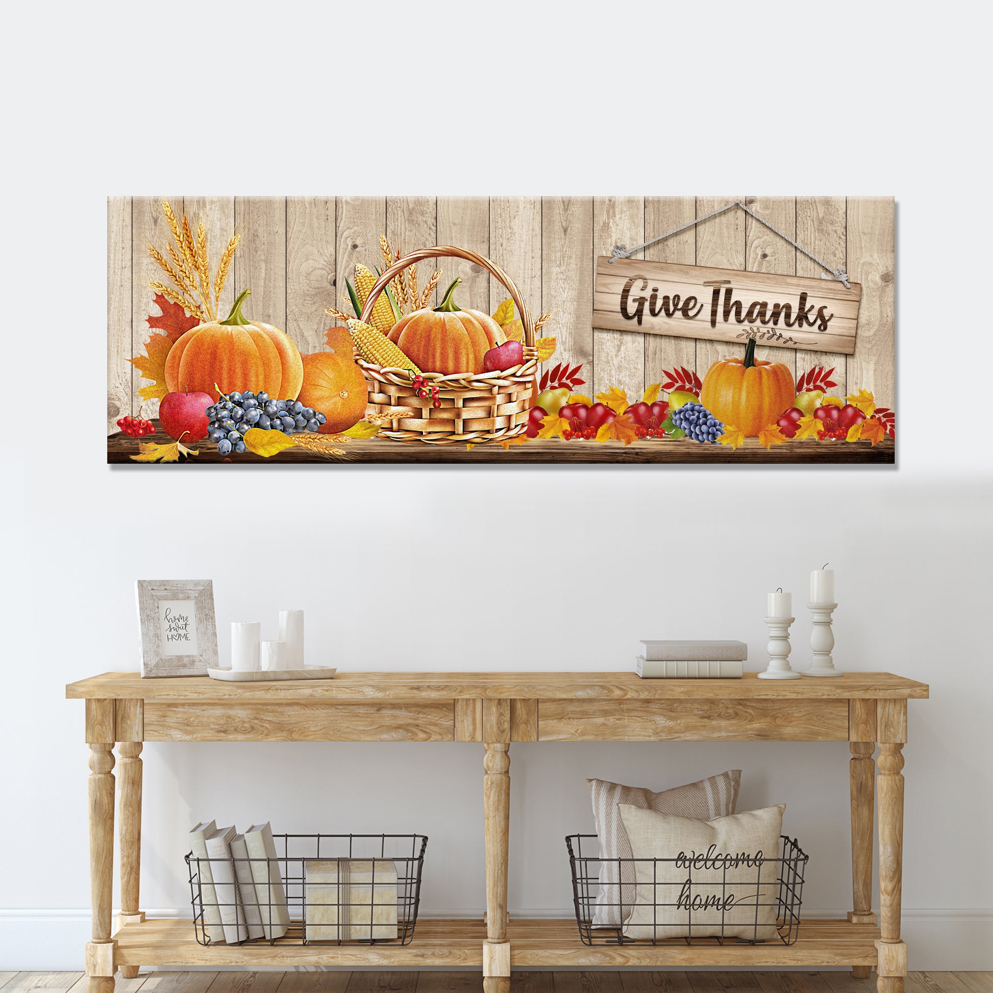 Give Thanks Harvest Sign Style 2 - Image by Tailored Canvases