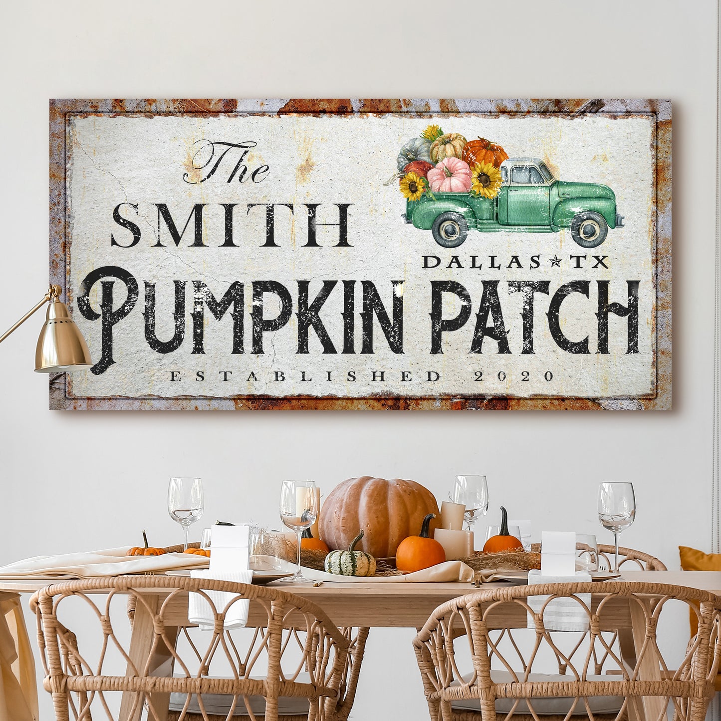 Family Pumpkin Patch Sign Style 2 - Image by Tailored Canvases