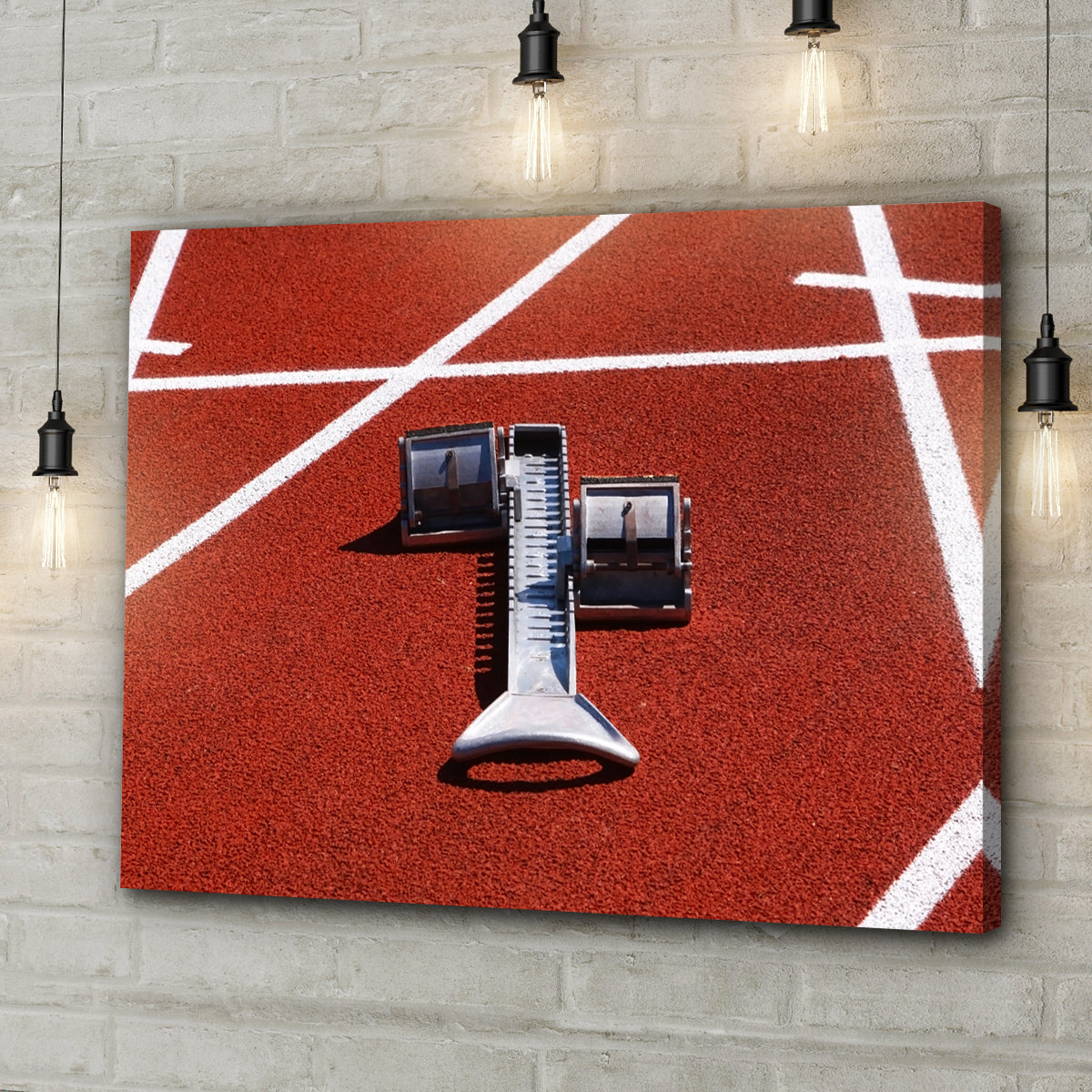 Track and Field Starting Block Devices Canvas Wall Art  - Image by Tailored Canvases