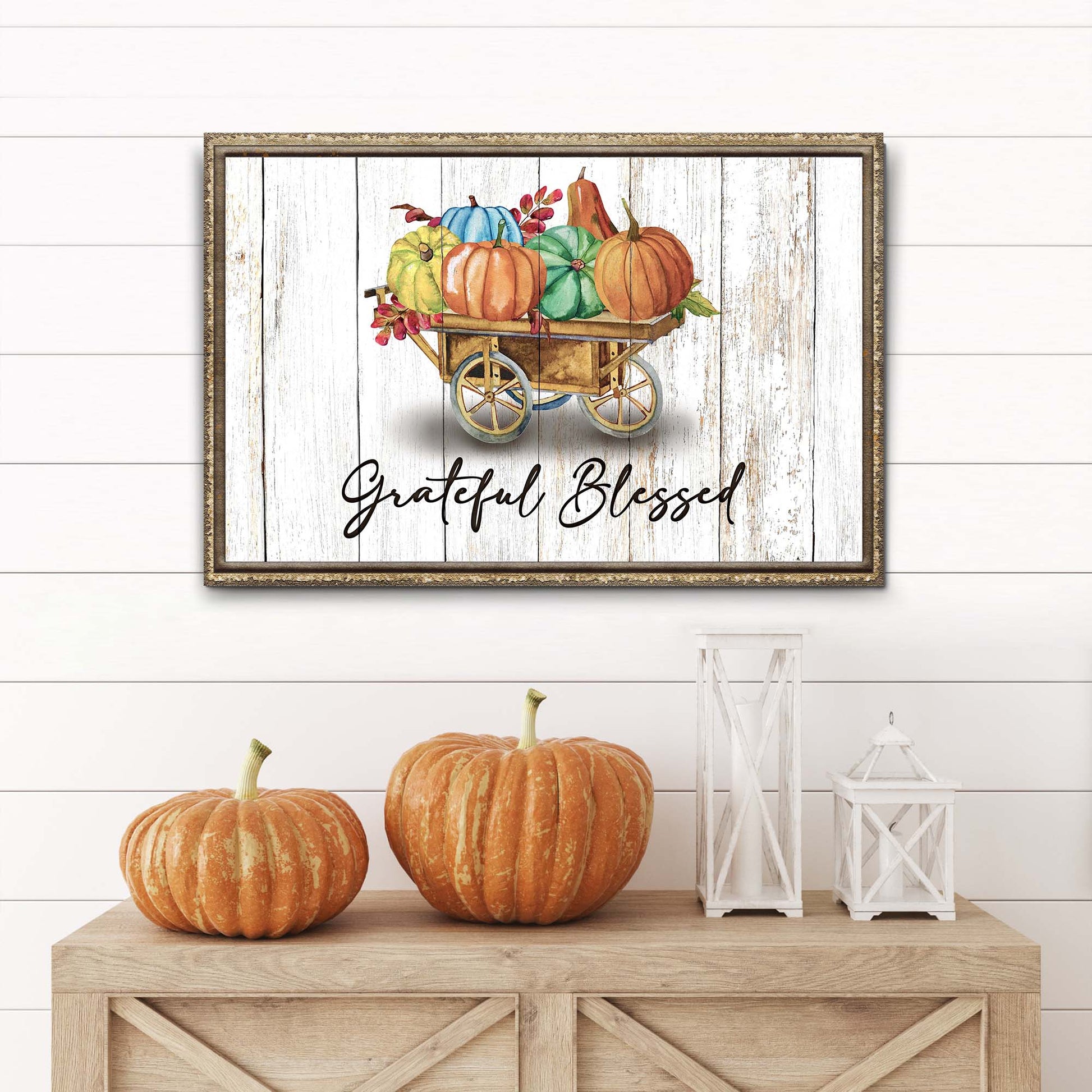 Grateful Blessed Thanksgiving Sign Style 2 - Image by Tailored Canvases