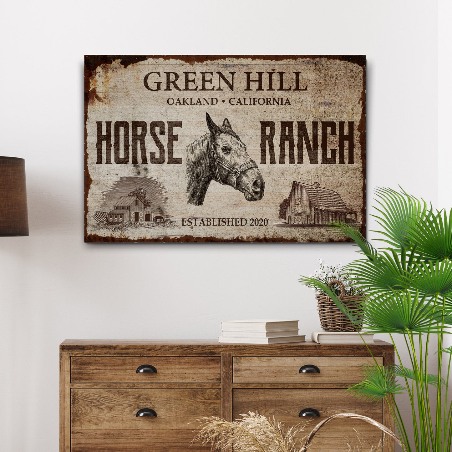 Family Horse Ranch Sign II Style 2 - Image by Tailored Canvases