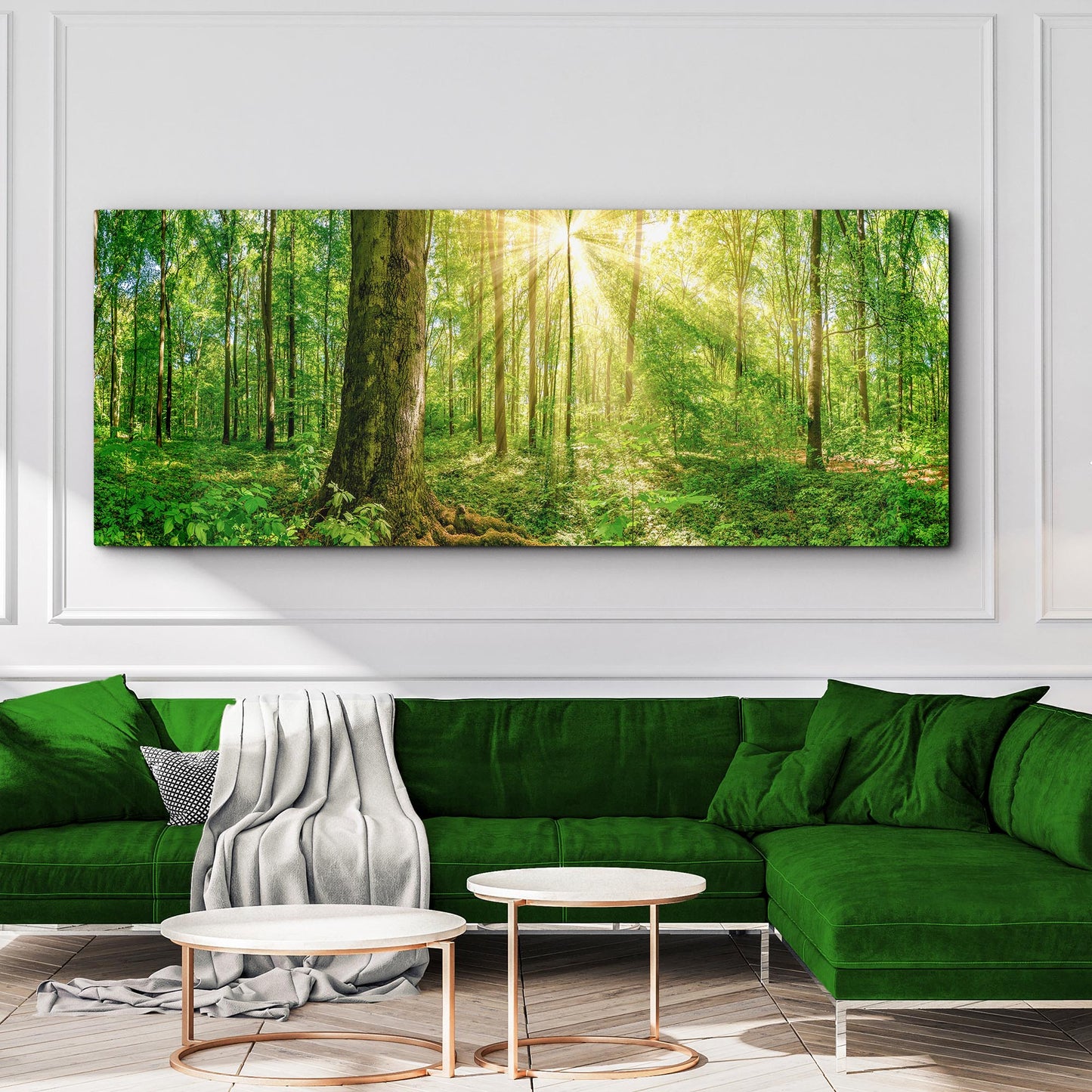 Golden Rays Into The Forest Canvas Wall Art Style 2 - Image by Tailored Canvases