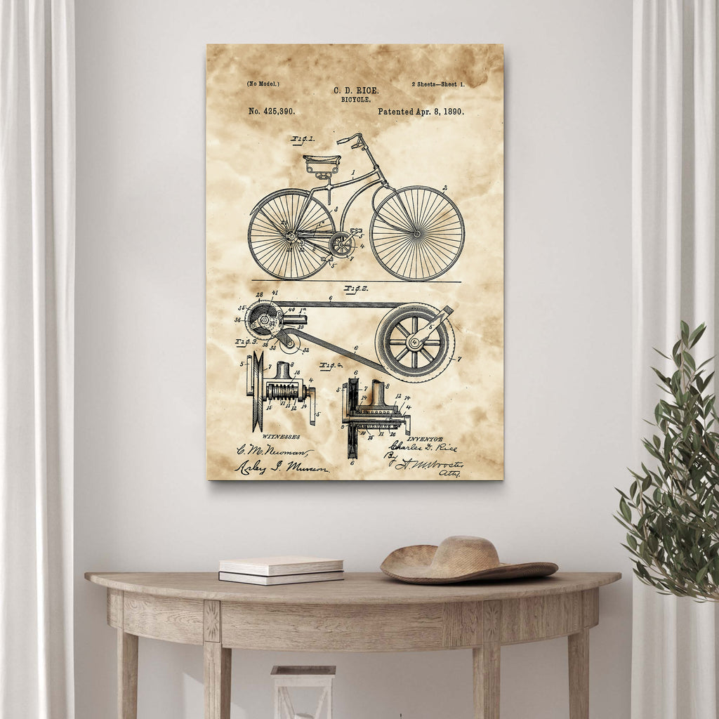 Road Bike Vintage Canvas Wall Art by Tailored Canvases