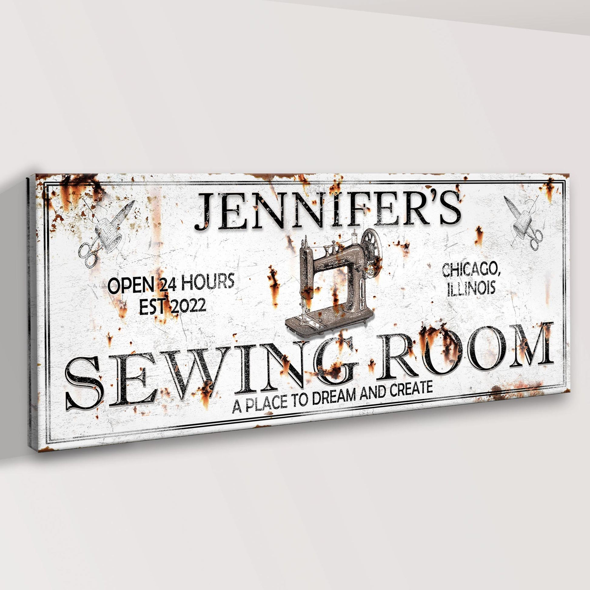 A Place To Dream And Create Sewing Room Sign | Customizable Canvas Style 2 - Image by Tailored Canvases