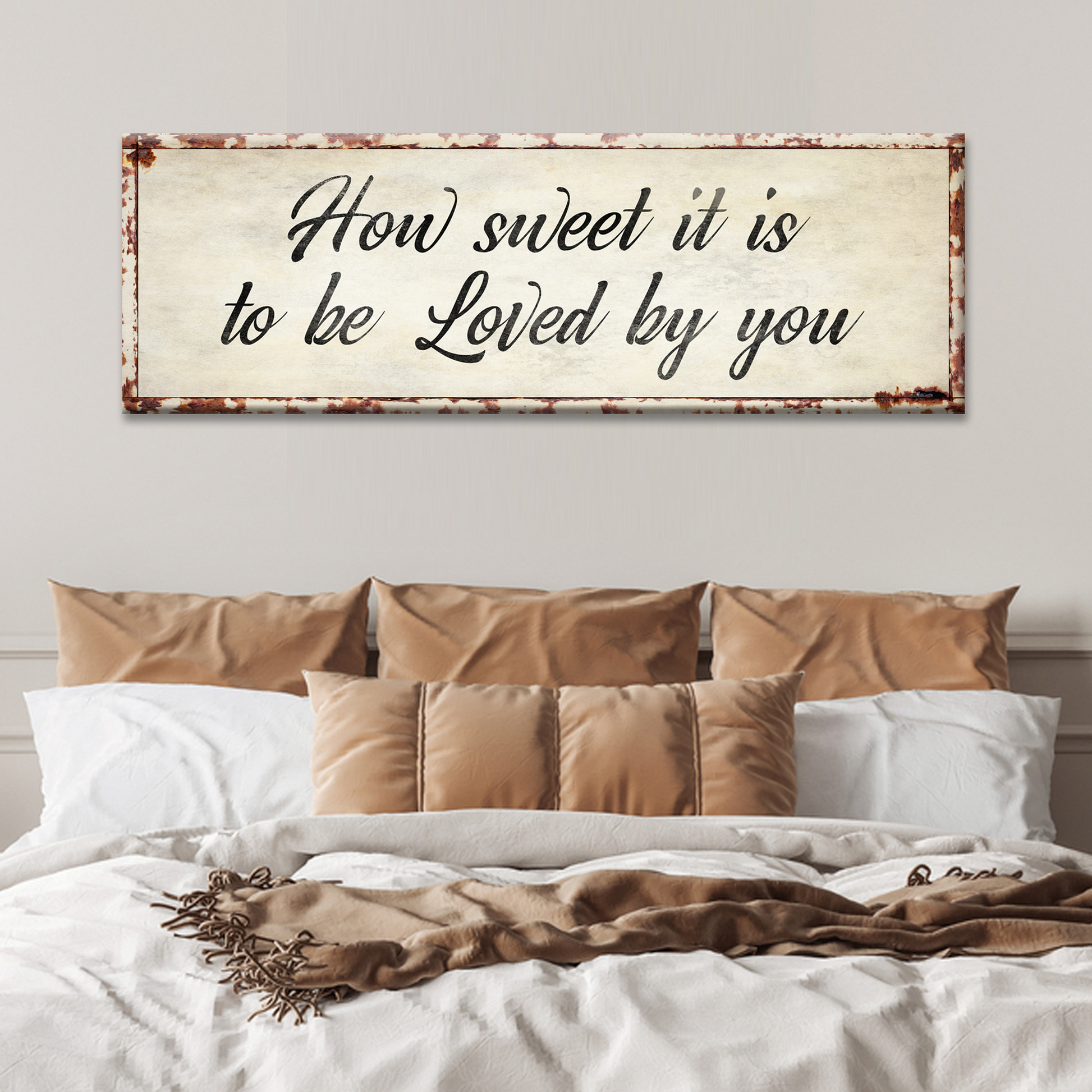 How sweet it is to be loved by you Sign Style 3 - Image by Tailored Canvases