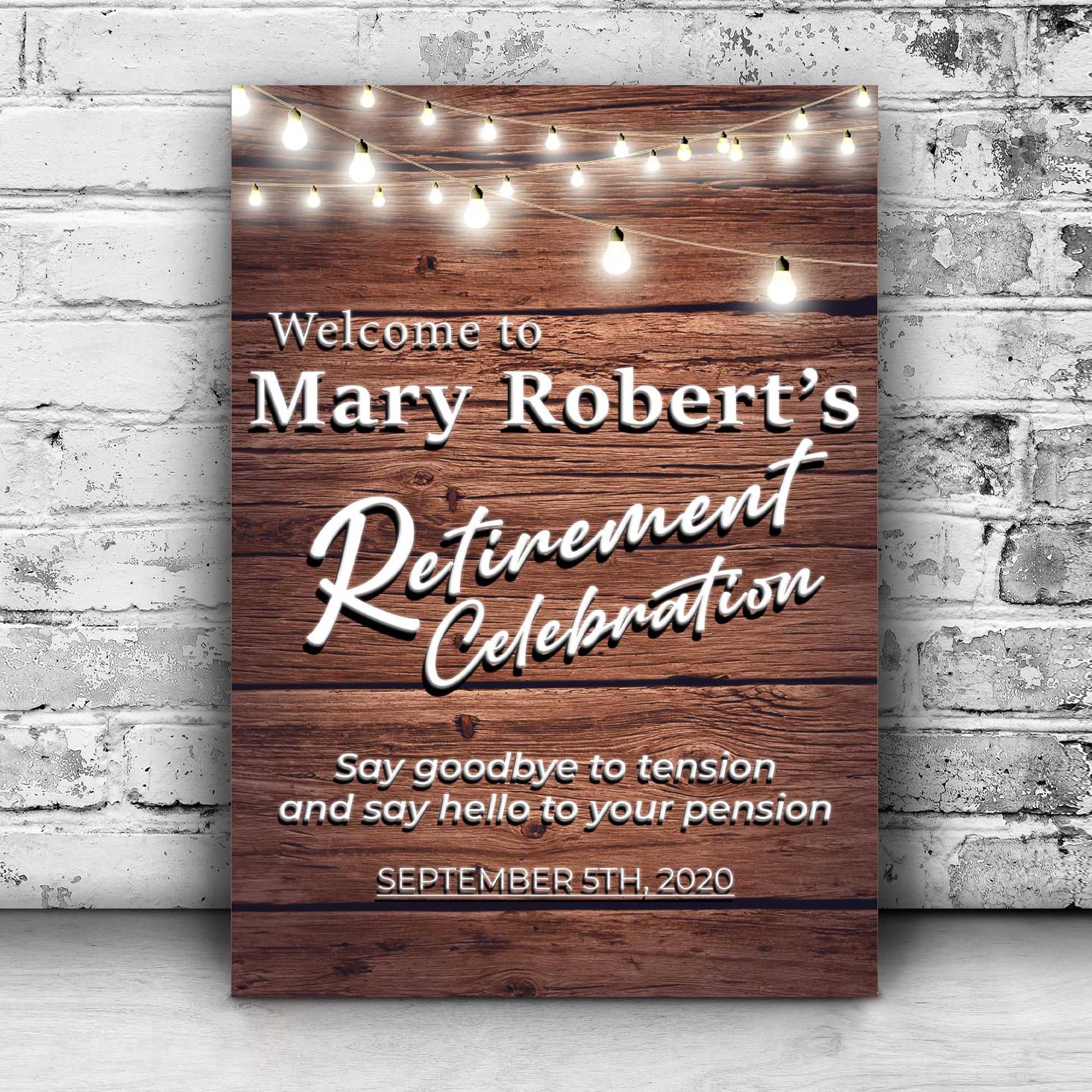 Retirement Celebration Welcome Sign Style 1 - Image by Tailored Canvases
