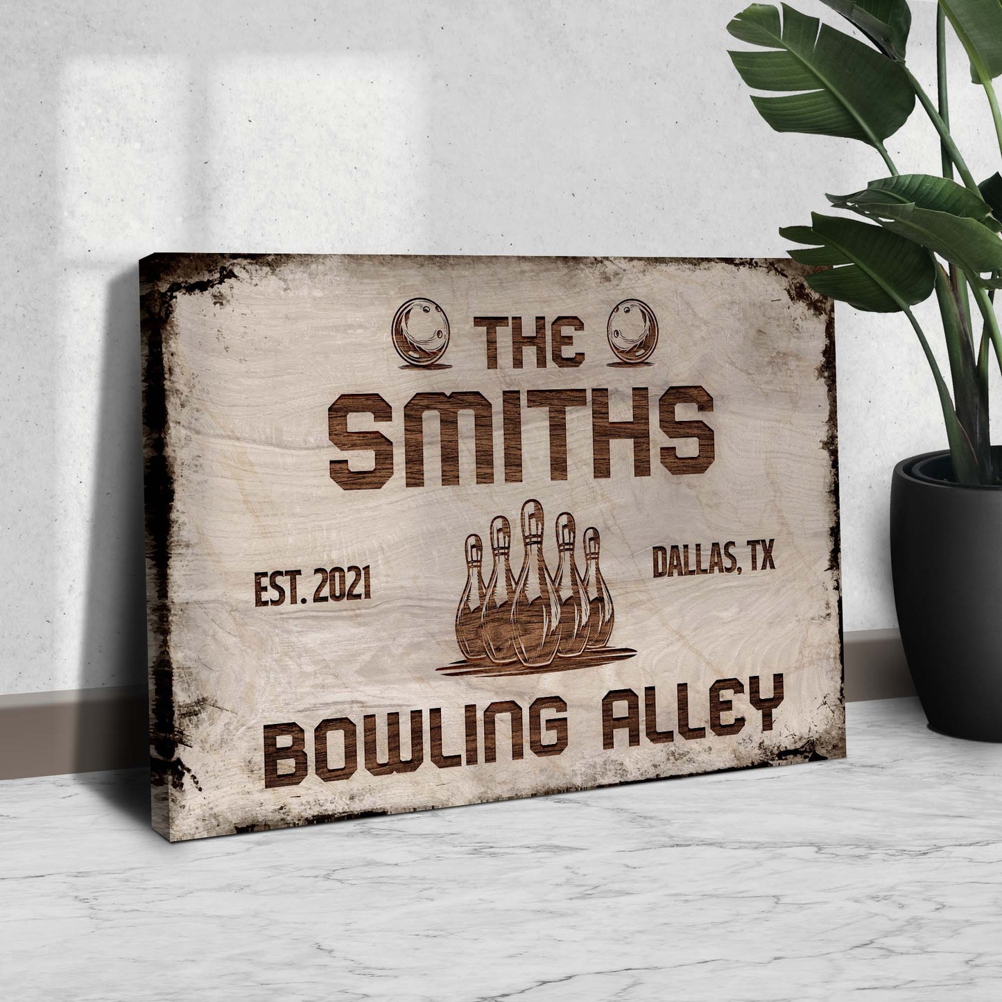 Custom Bowling Sign VI | Customizable Canvas Style 2 - Image by Tailored Canvases