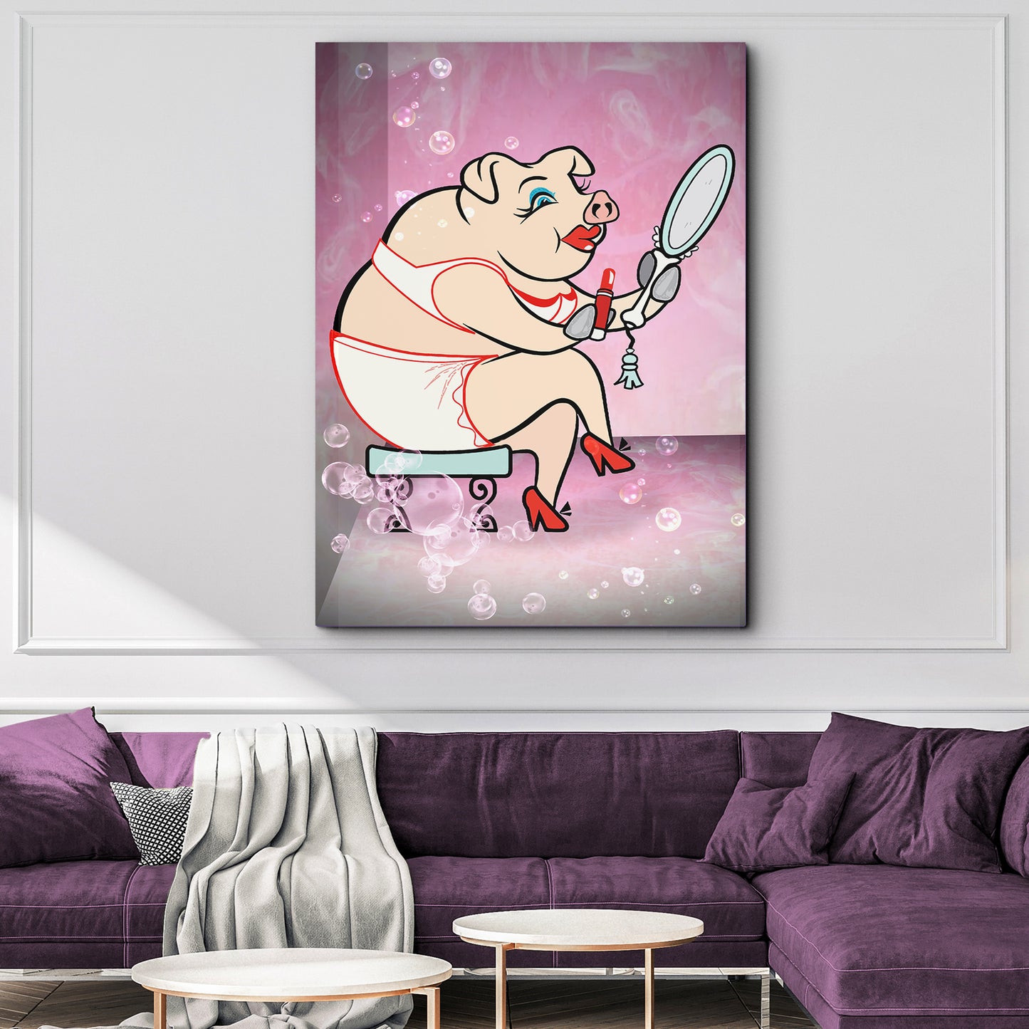 Sassy Pig Portrait Canvas Wall Art Style 2 - Image by Tailored Canvases