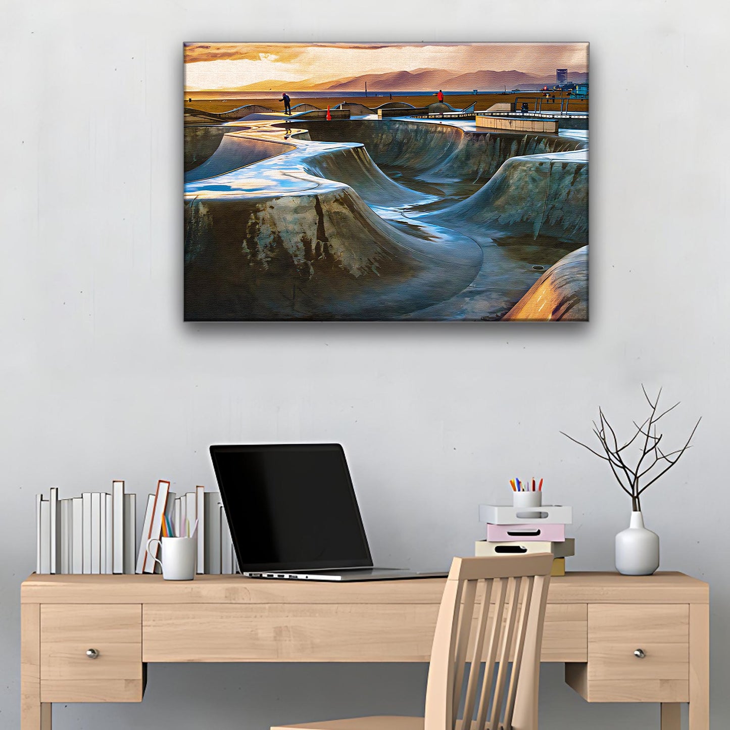 Skateboard Skate Park Canvas Wall Art  - Image by Tailored Canvases