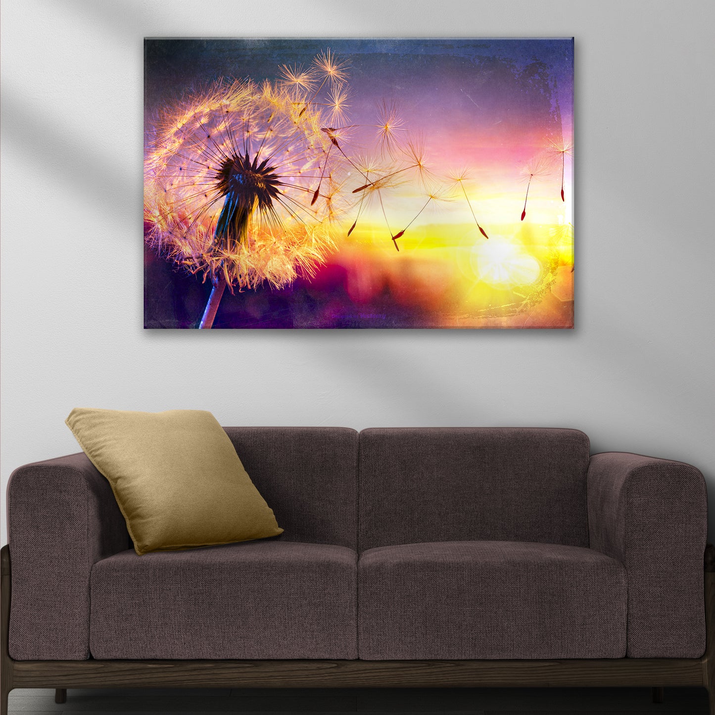 Dandelion At Sunset Canvas Wall Art Style 2 - Image by Tailored Canvases