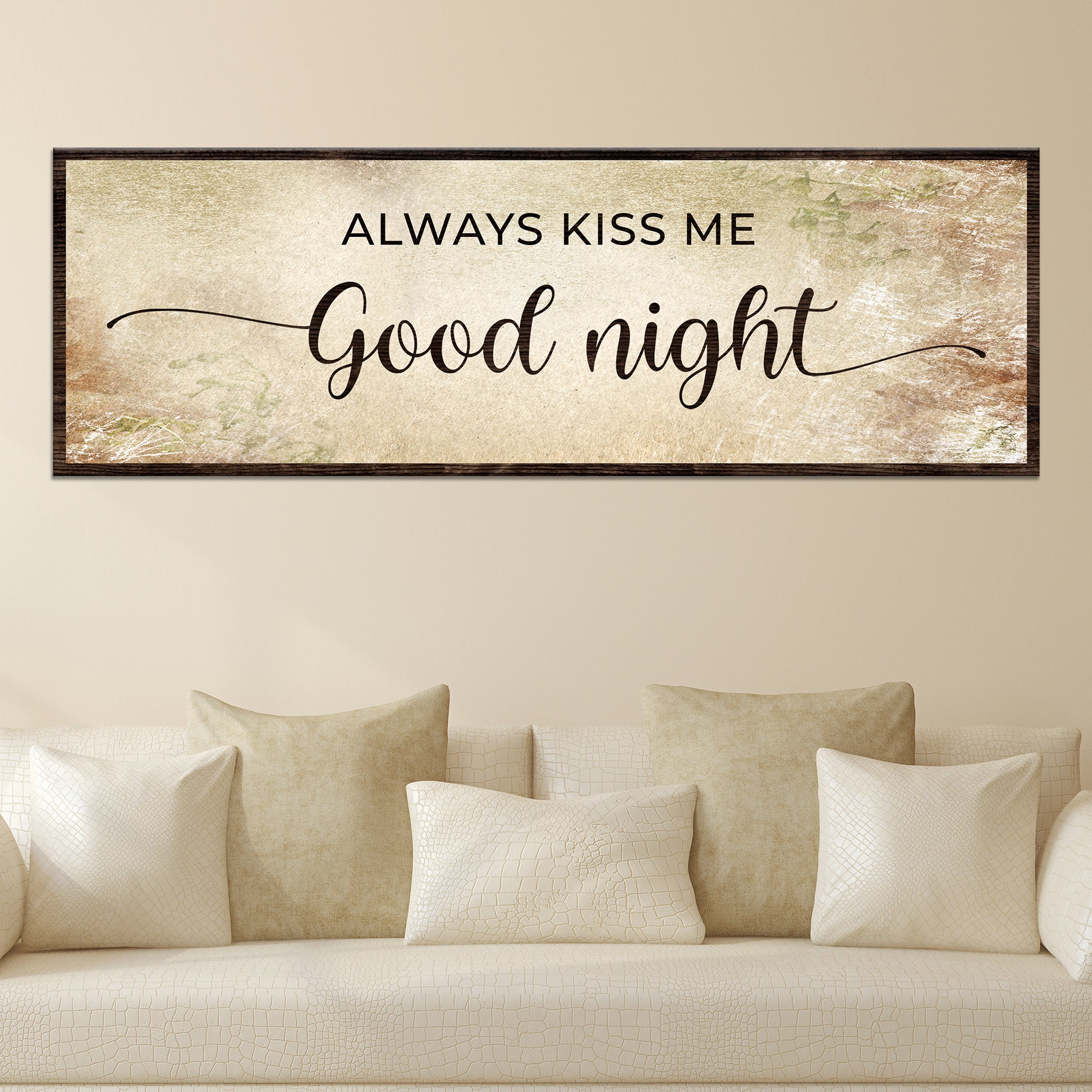 Always Kiss Me Good Night Couple Sign Style 3 - Image by Tailored Canvases