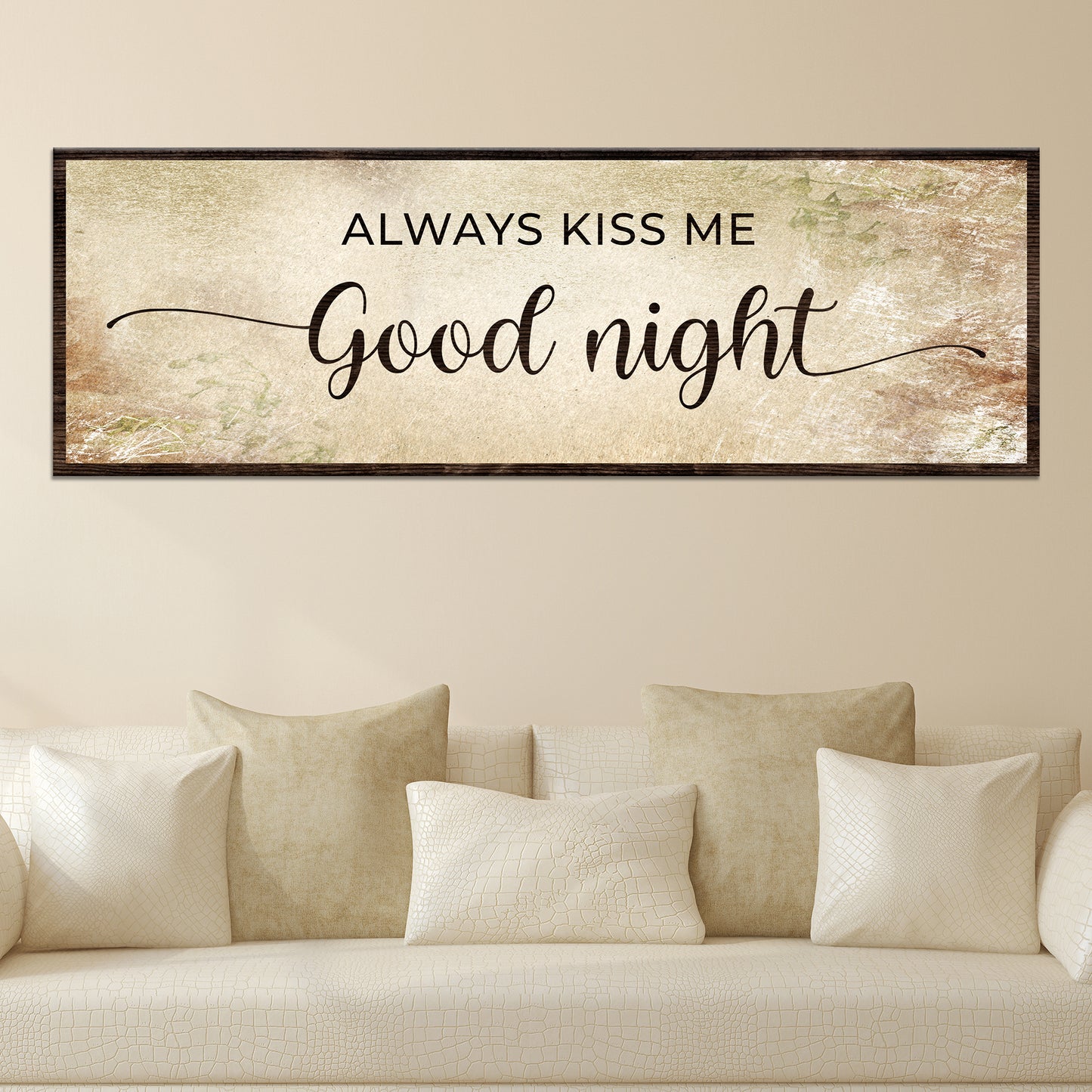 Always Kiss Me Good Night Couple Sign Style 3 - Image by Tailored Canvases