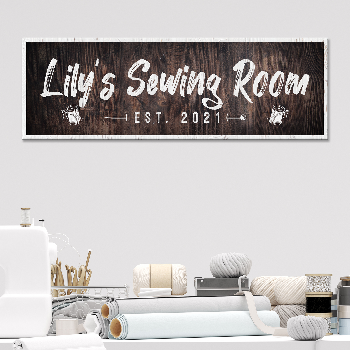Sewing Room Sign II Style 3 - Image by Tailored Canvases